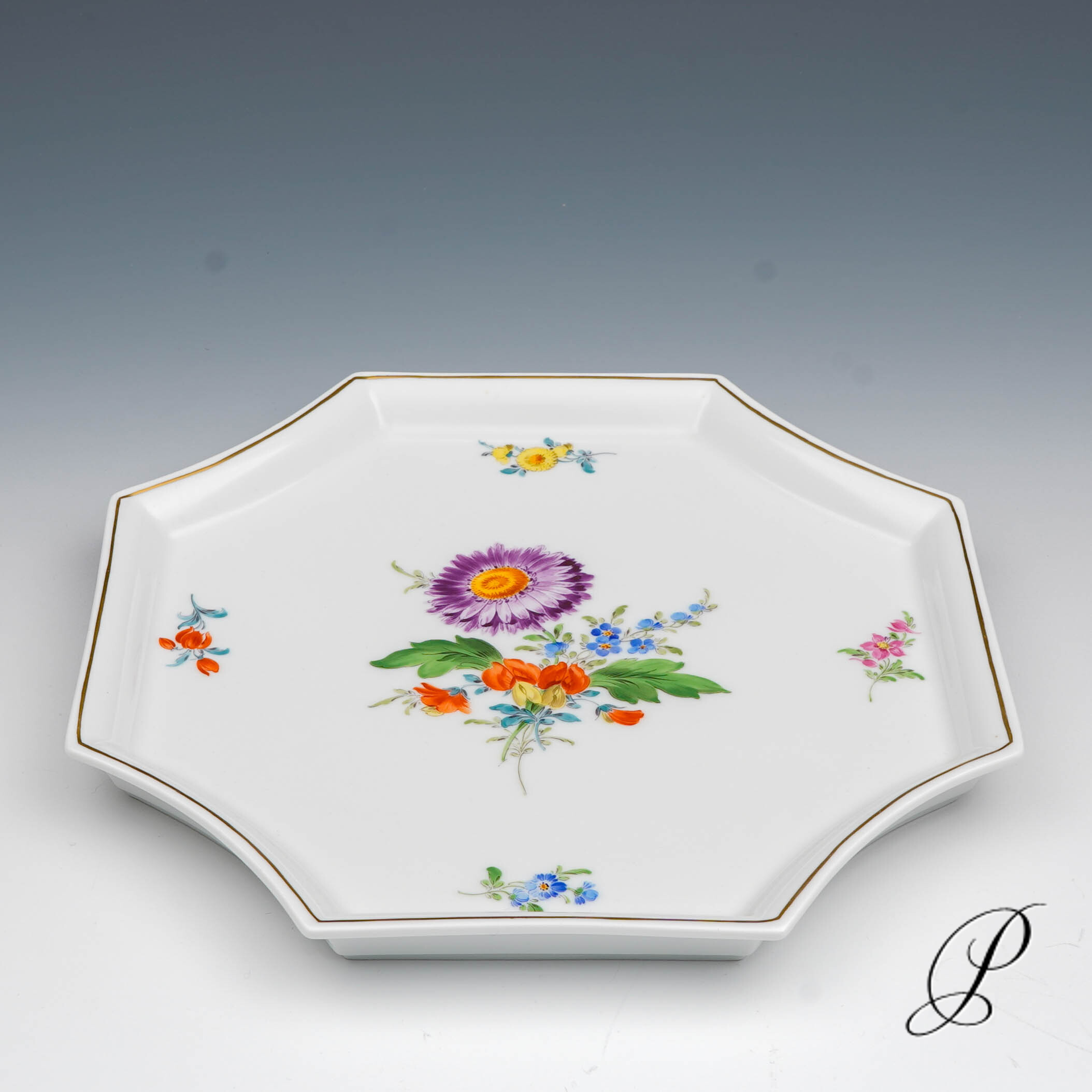 wunderschönes Likörset Meissen im Dekor Blume3 – Bild 9