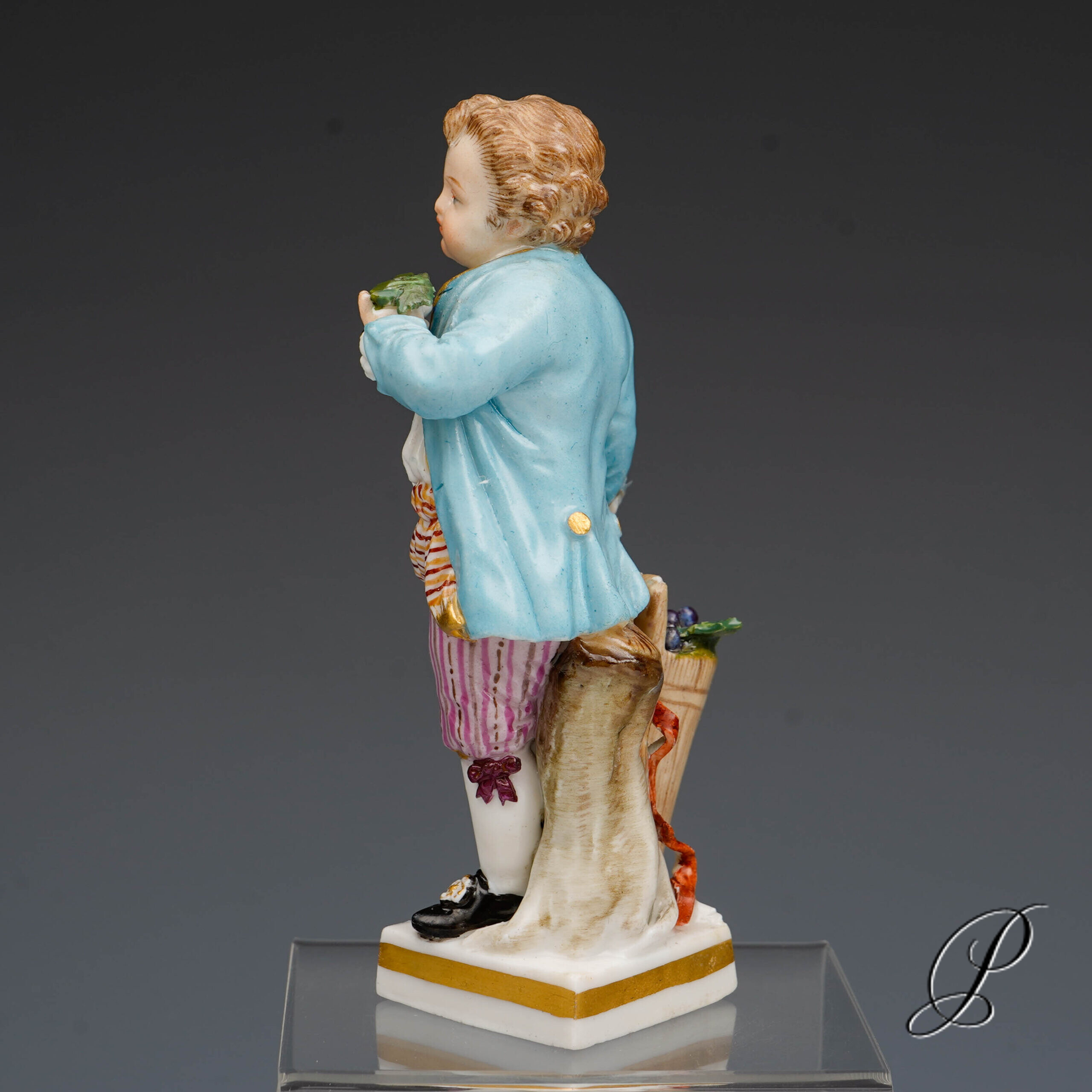 Meissen Figur Gärtnerkind Knaufzeit um 1900 von Michel Victor Acier – Bild 3