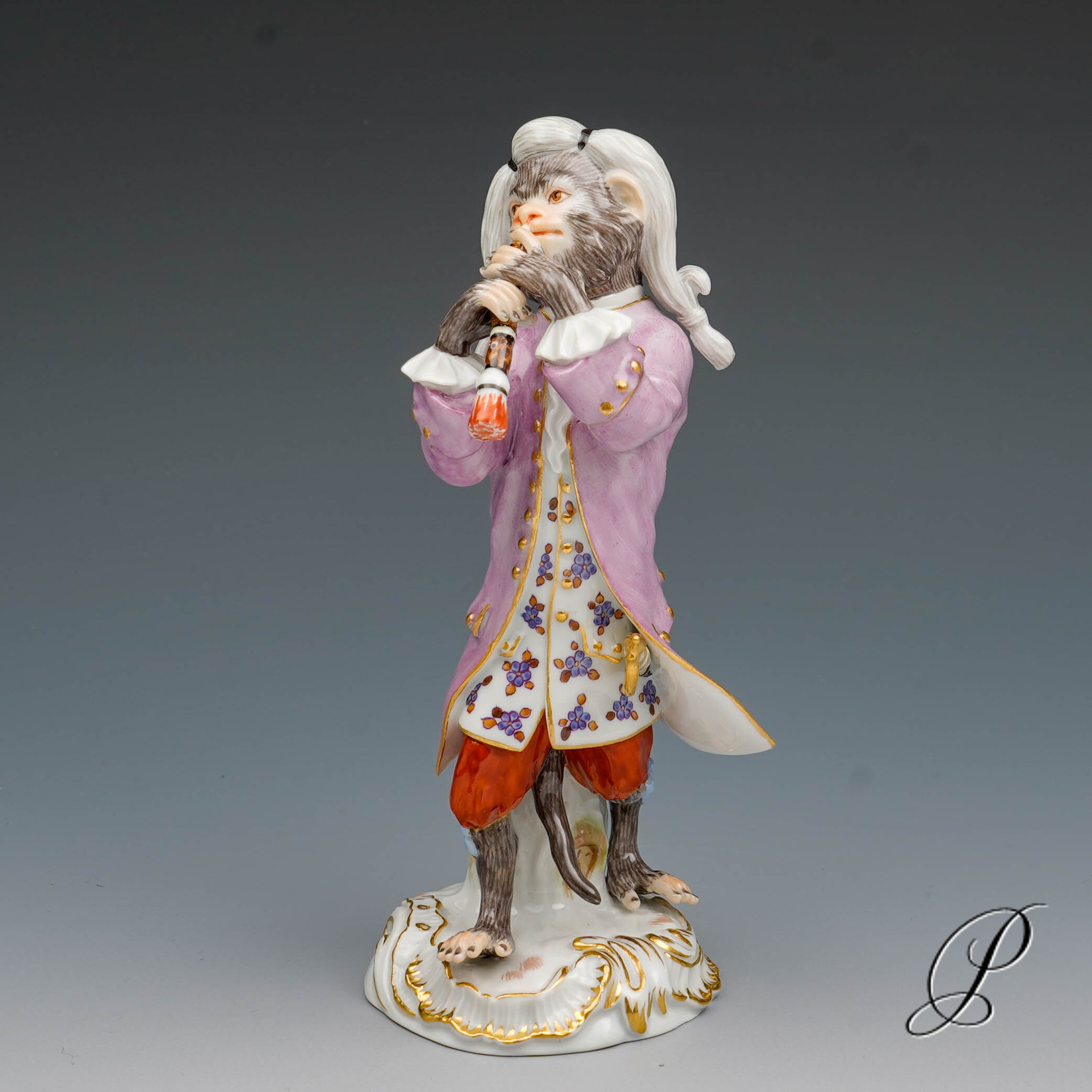 Figur Meissen 1.Wahl aus der Affenkapelle der Klarinettist – Bild 2
