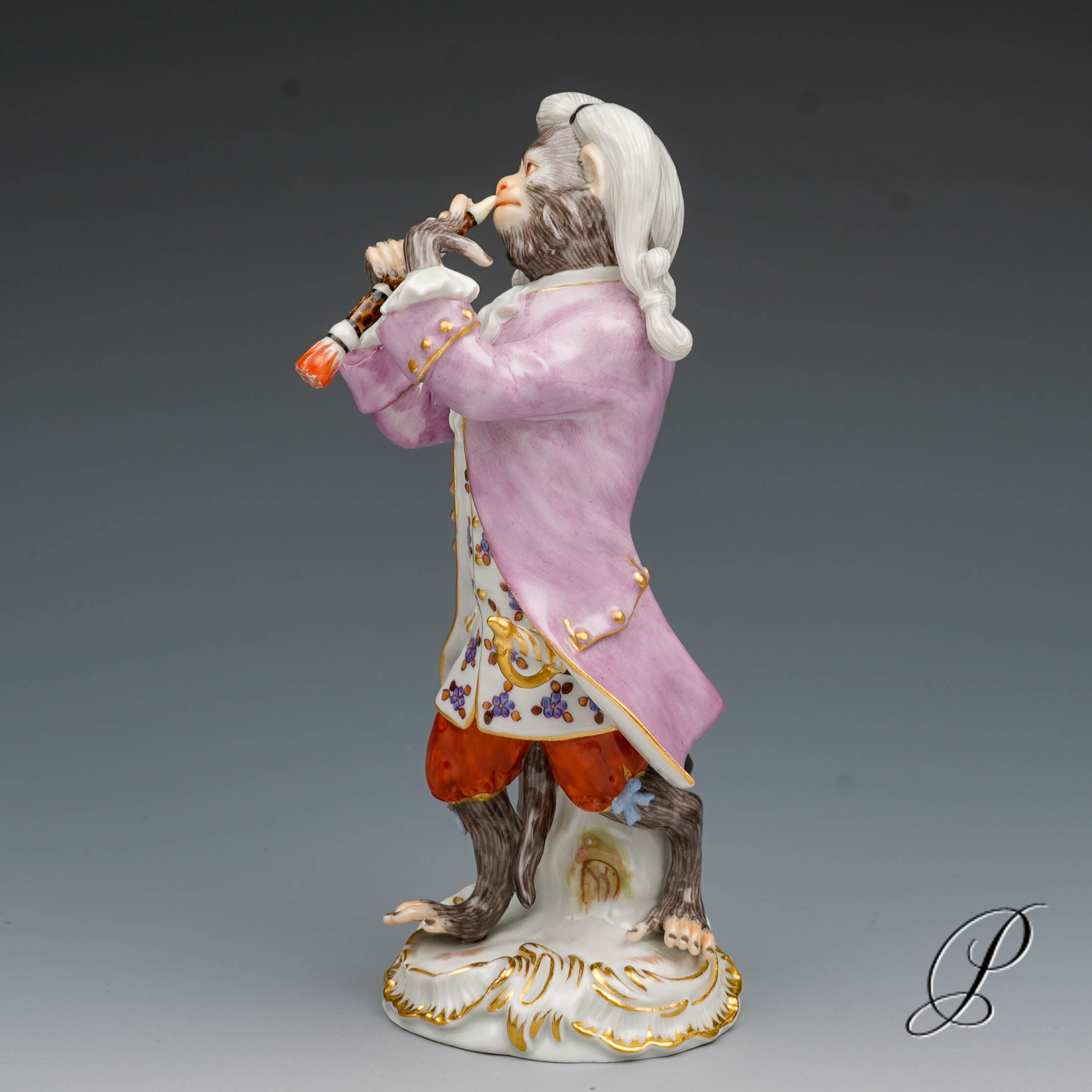 Figur Meissen 1.Wahl aus der Affenkapelle der Klarinettist – Bild 4