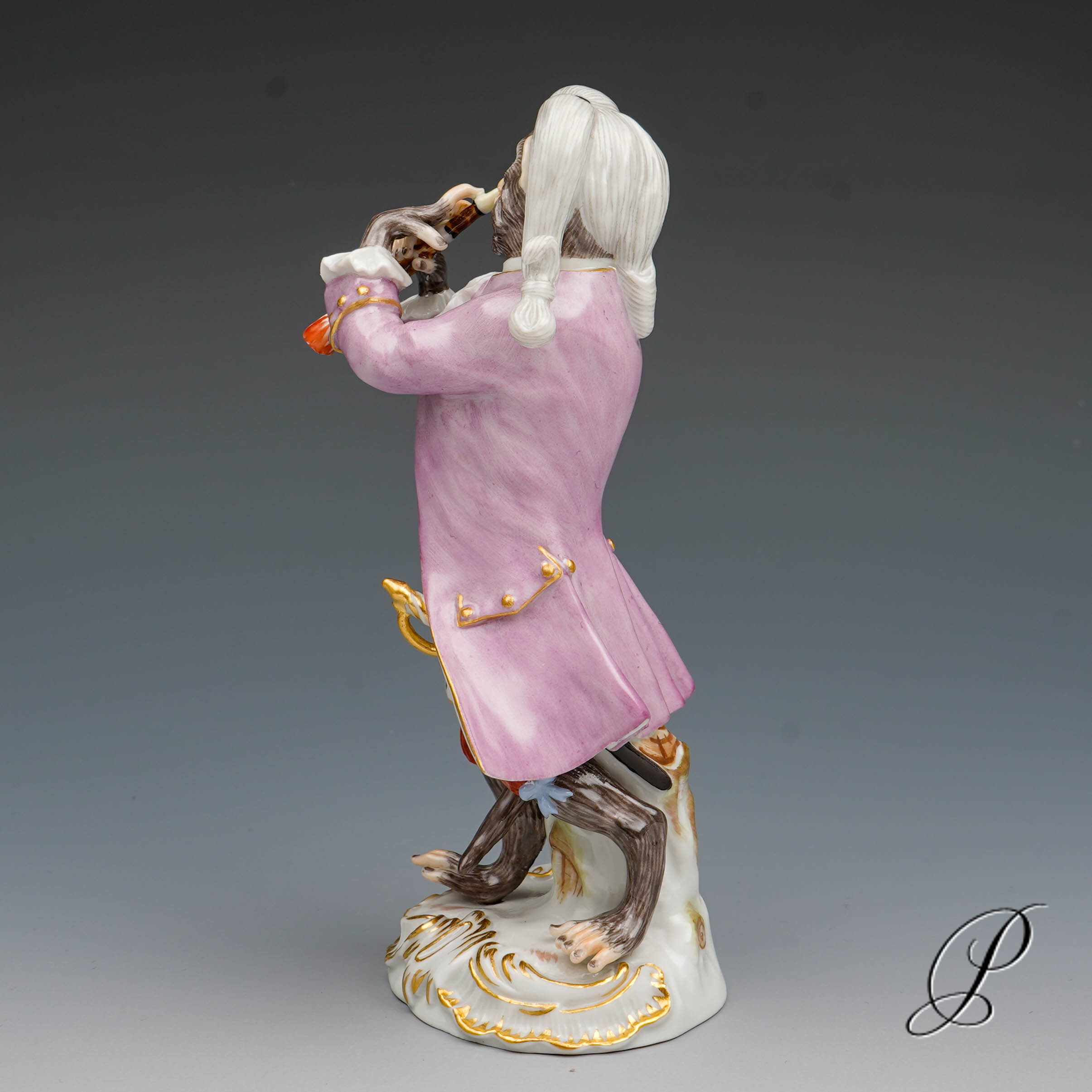 Figur Meissen 1.Wahl aus der Affenkapelle der Klarinettist – Bild 5