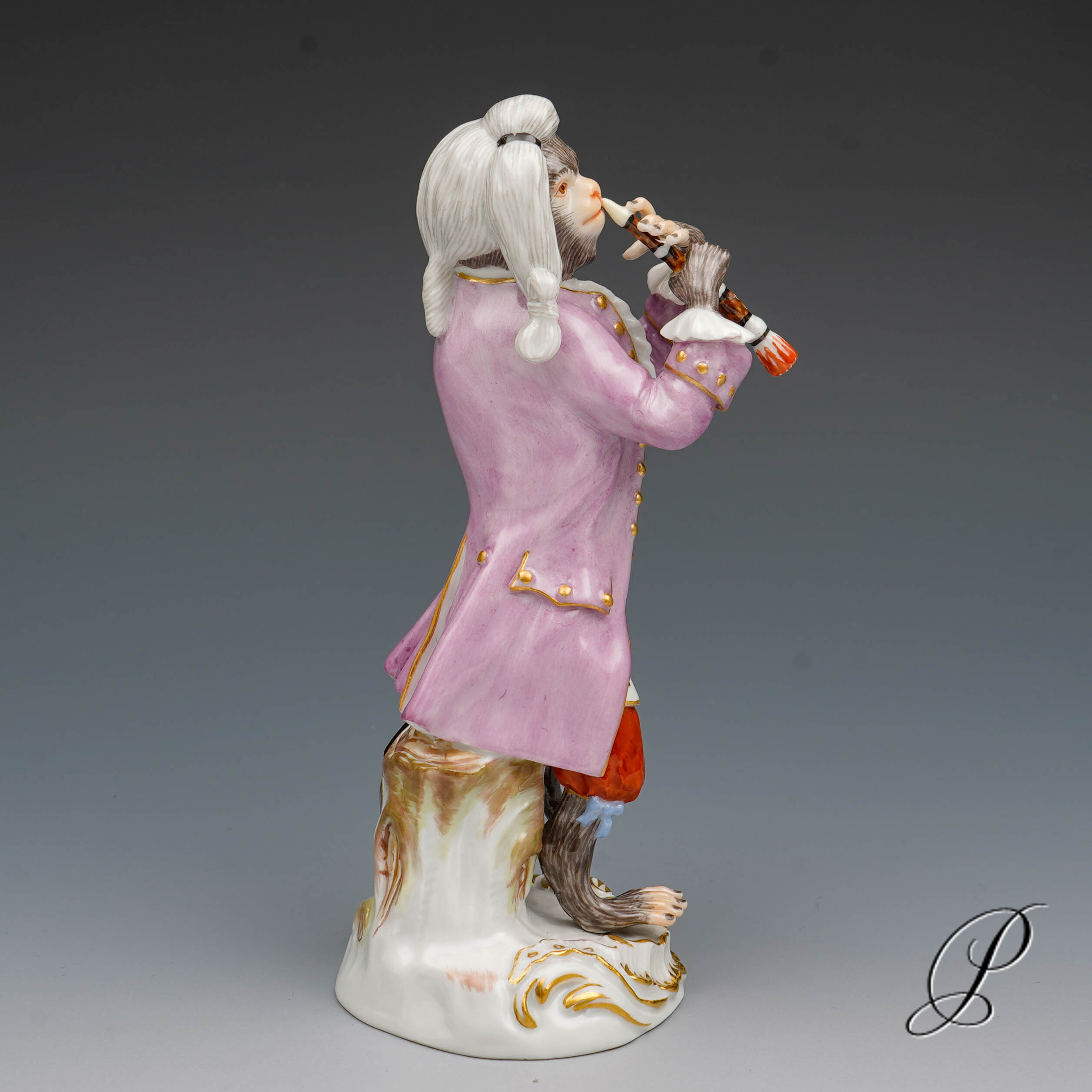 Figur Meissen 1.Wahl aus der Affenkapelle der Klarinettist – Bild 8