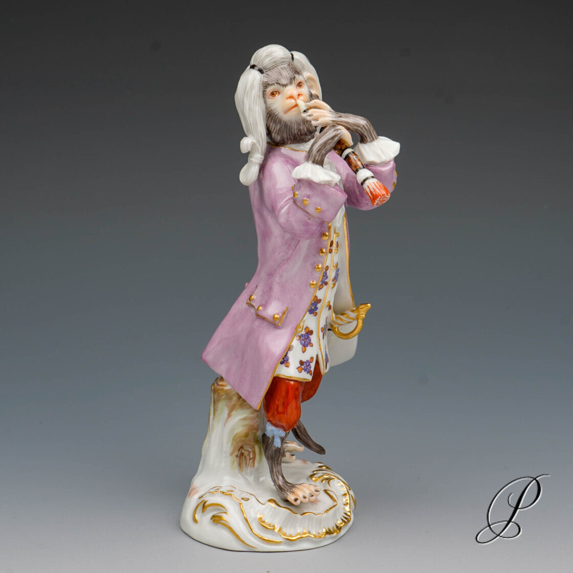 Figur Meissen 1.Wahl aus der Affenkapelle der Klarinettist