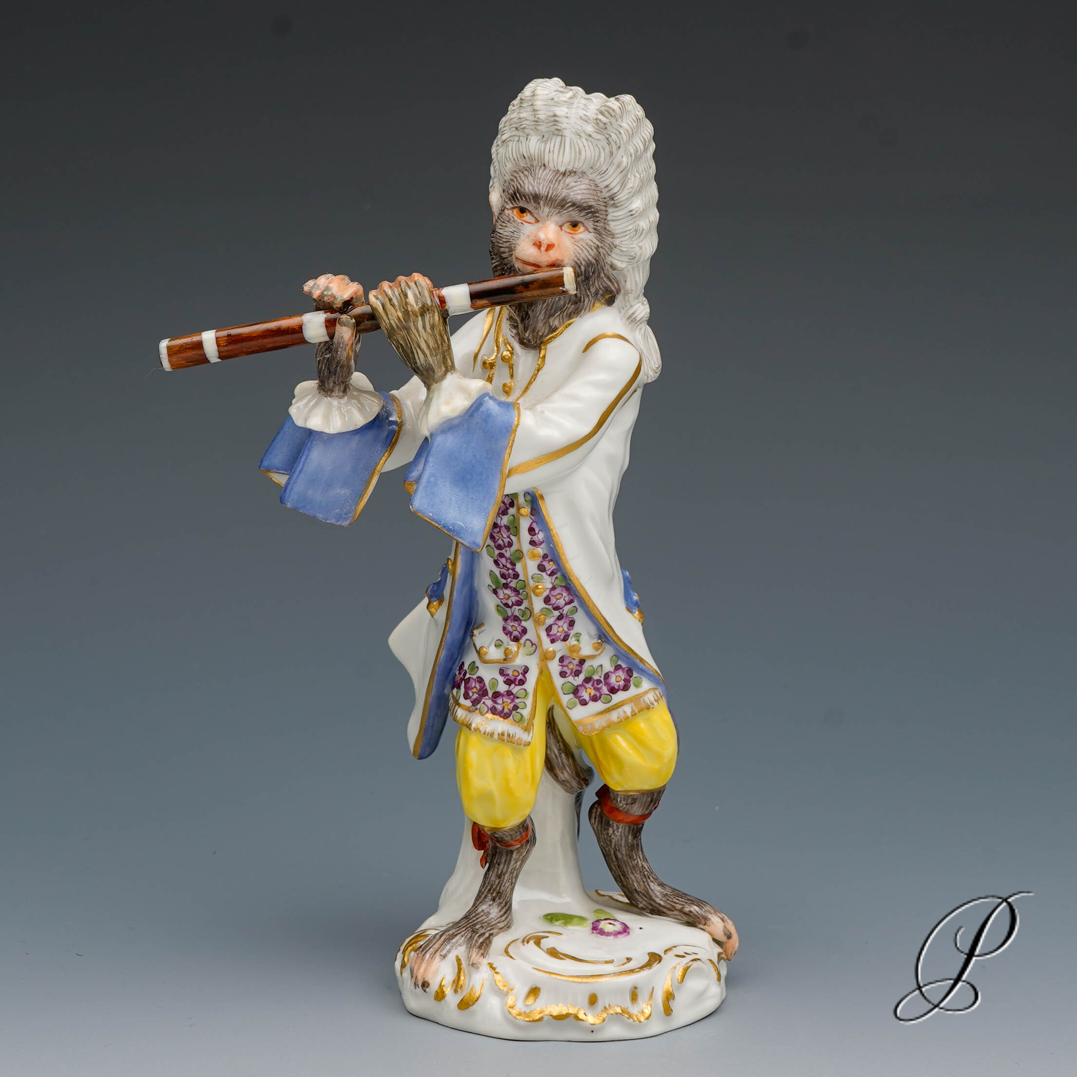 Figur Meissner Porzellan 1.Wahl aus der Affenkapelle der Flötist