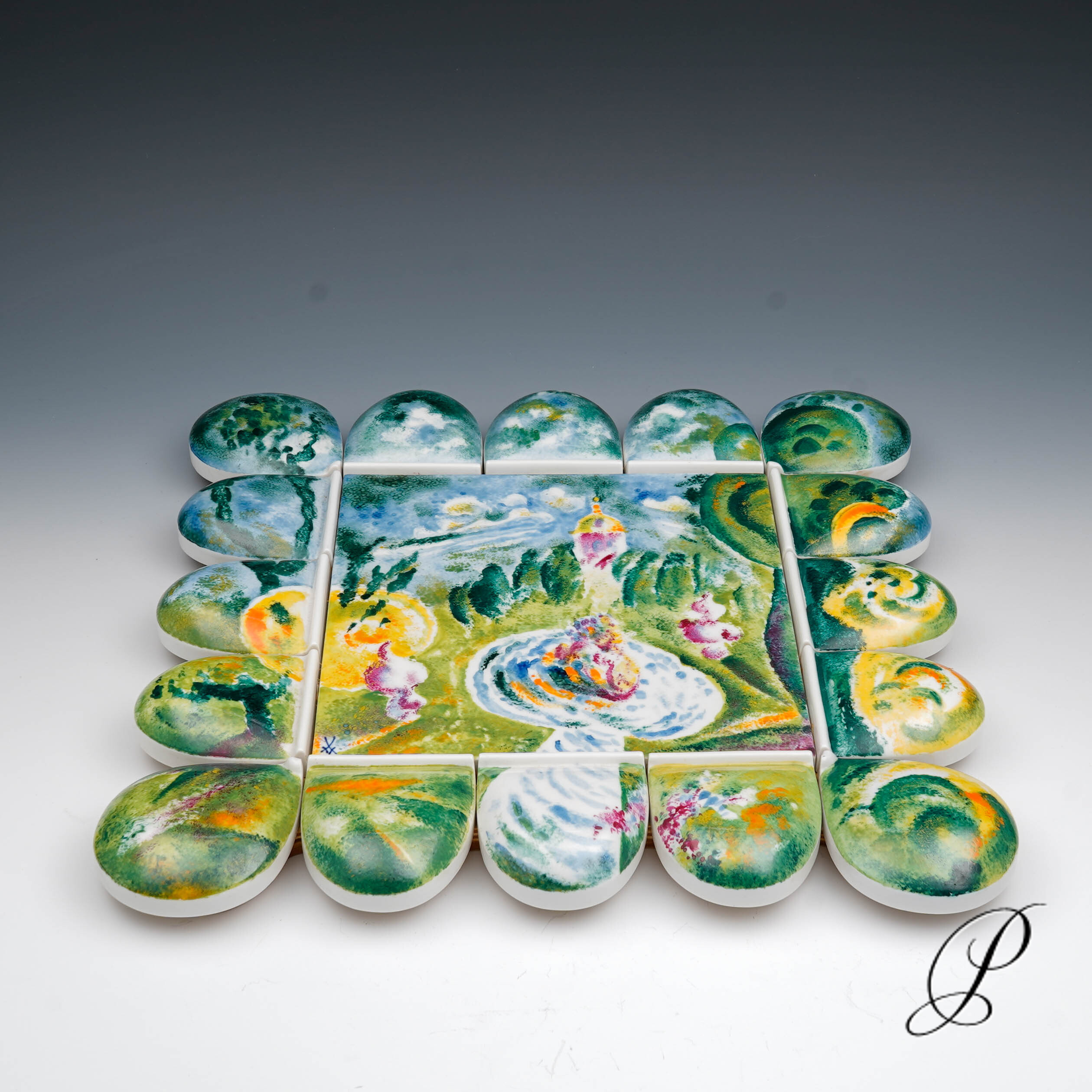 Meissen Wandbild im impressionistischer Stil und mit aquarellartige Technik – Bild 2