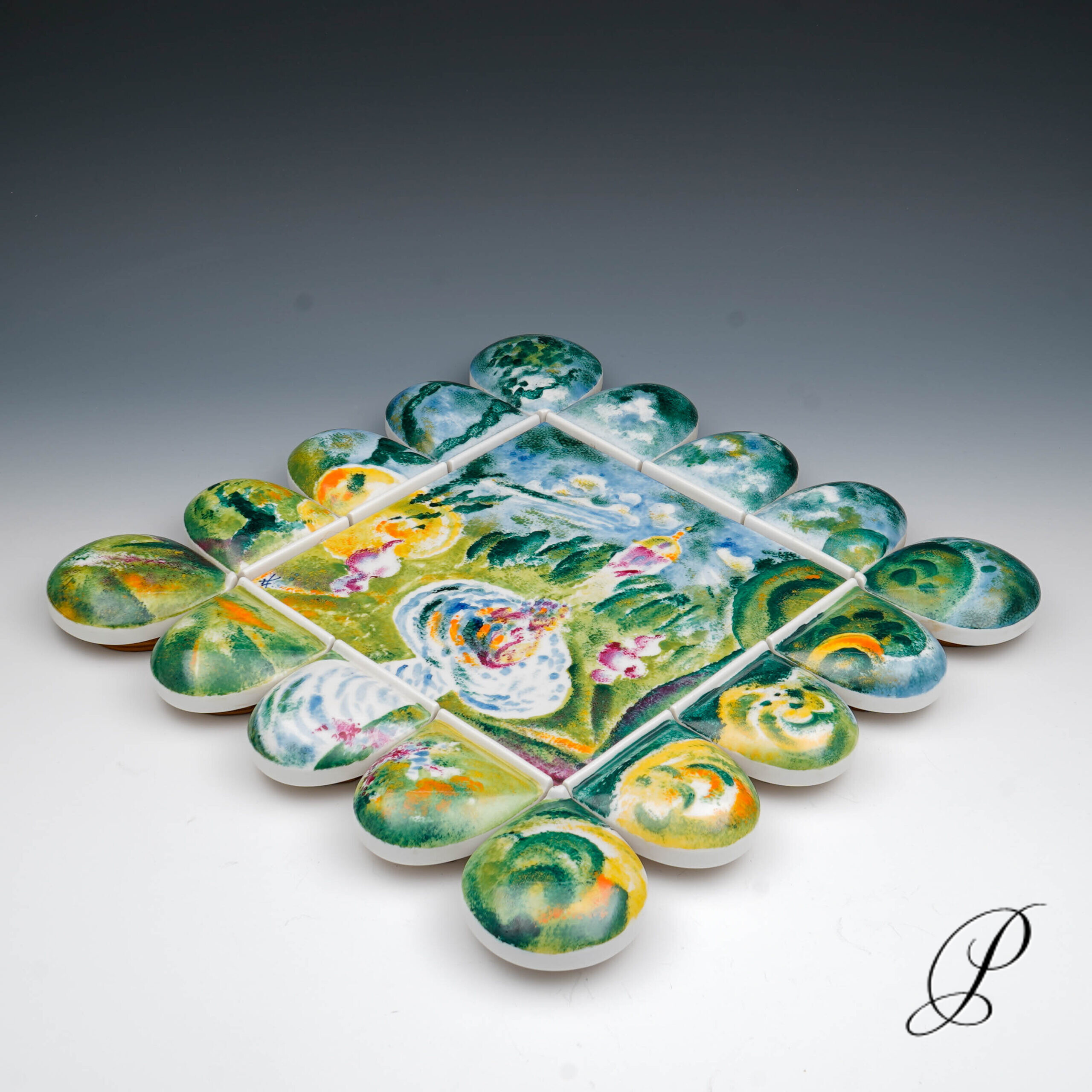 Meissen Wandbild im impressionistischer Stil und mit aquarellartige Technik – Bild 3