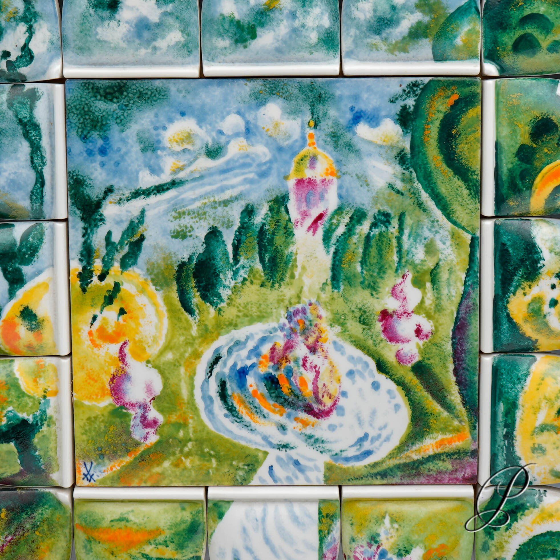 Meissen Wandbild im impressionistischer Stil und mit aquarellartige Technik – Bild 6