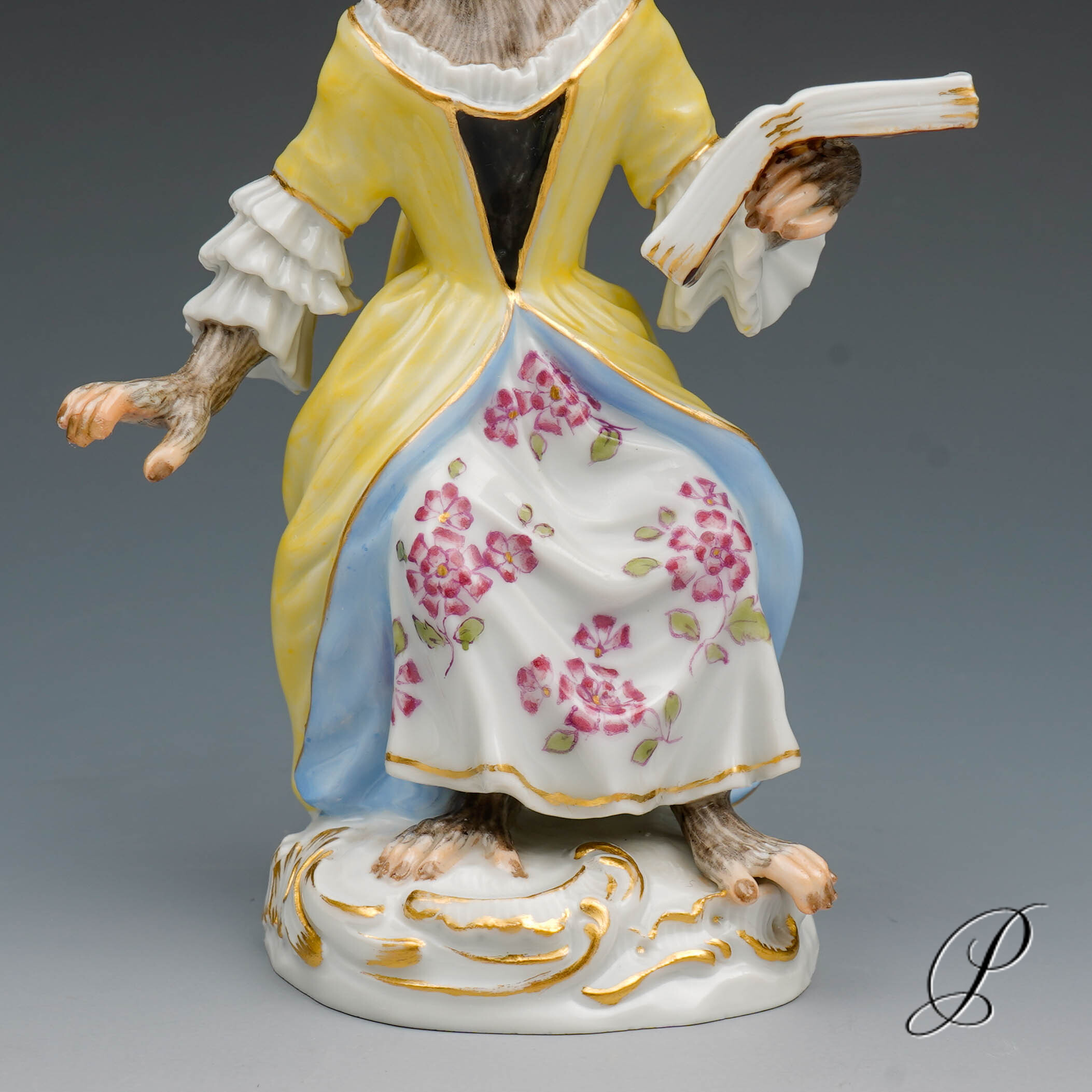 Figur Meissen 1.Wahl Sängerin aus der Affenkapelle – Bild 2