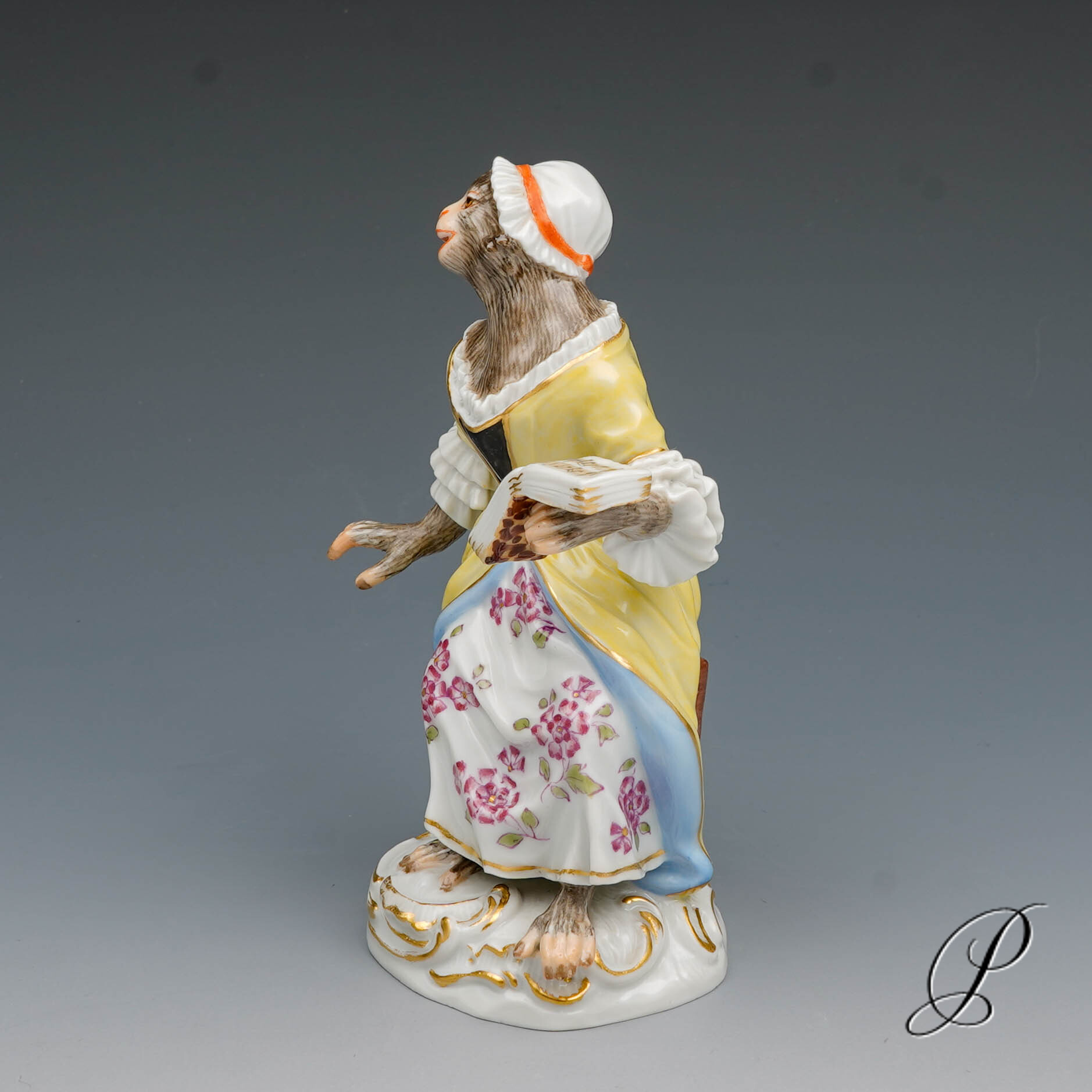 Figur Meissen 1.Wahl Sängerin aus der Affenkapelle – Bild 4