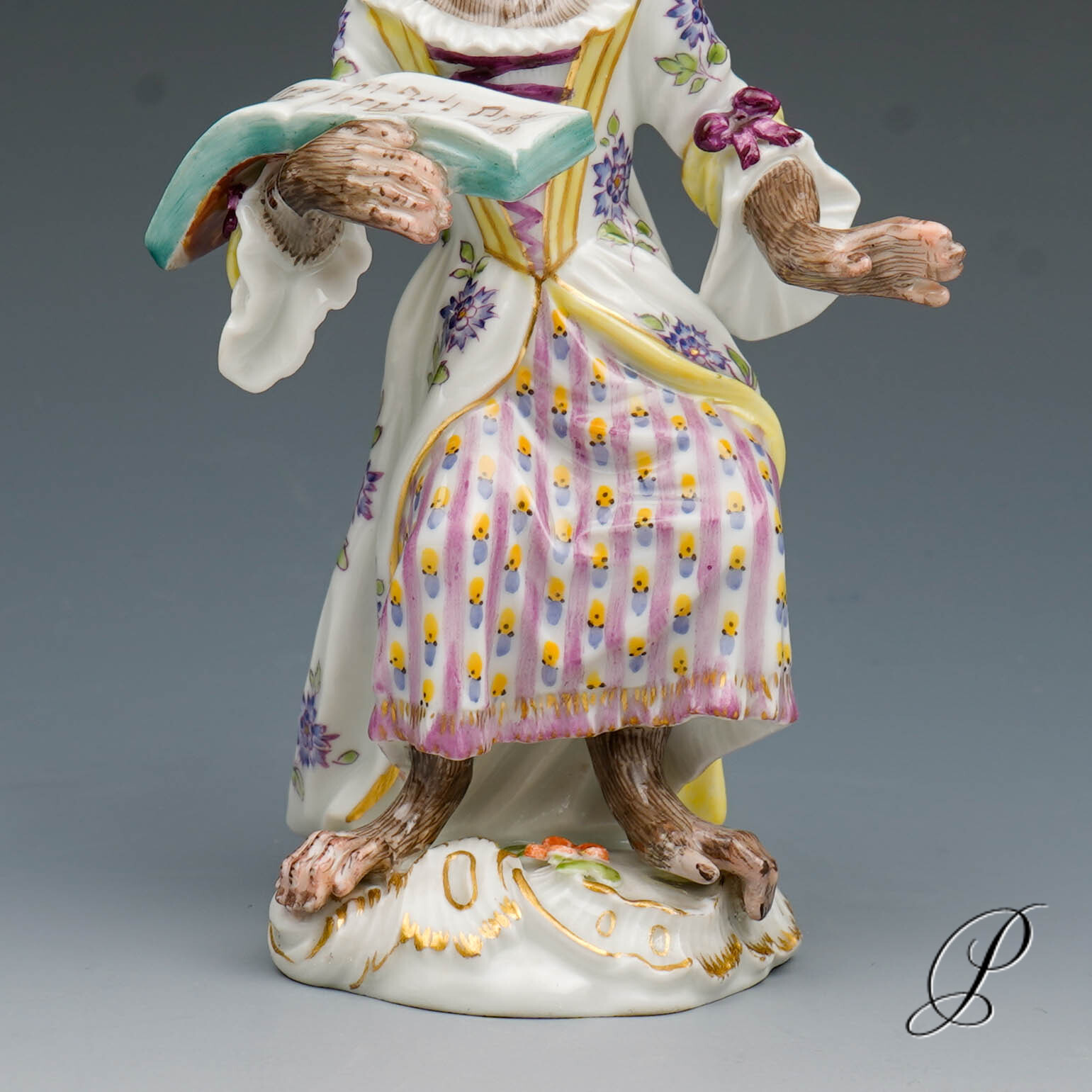 Figur Meissen 1.Wahl Sängerin aus der Affenkapelle – Bild 2