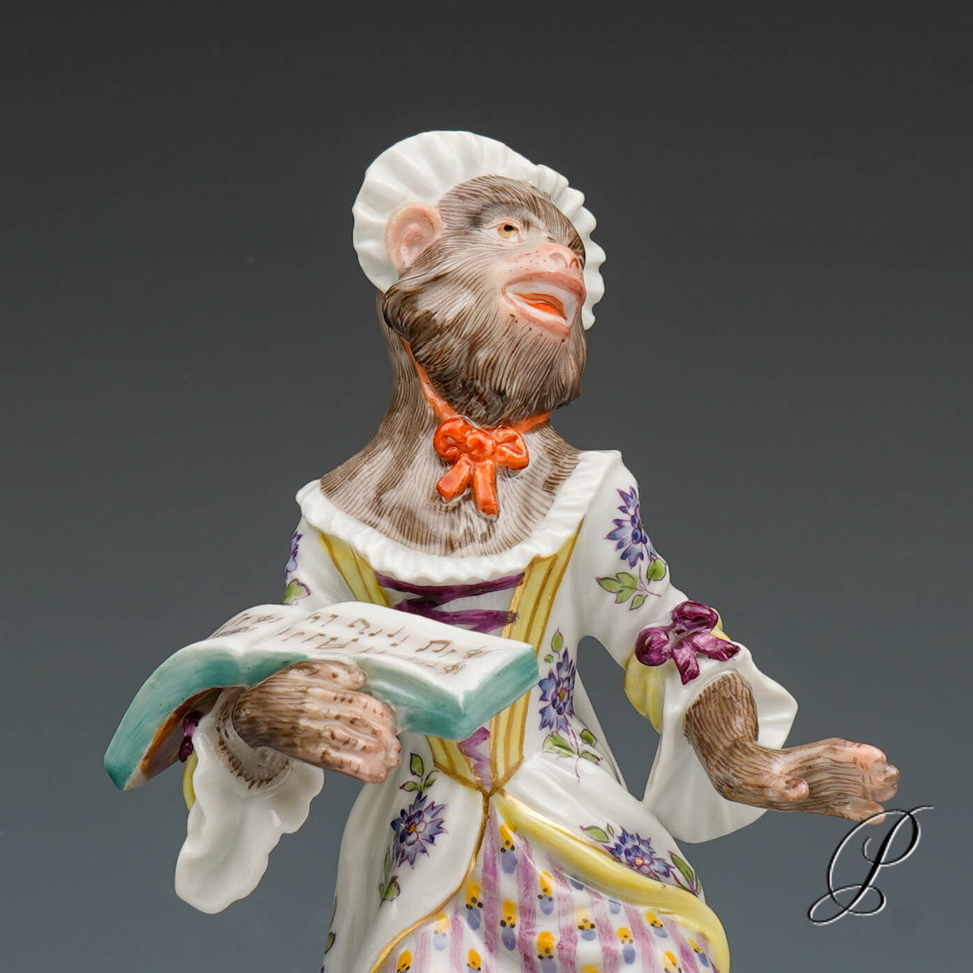 Figur Meissen 1.Wahl Sängerin aus der Affenkapelle – Bild 3