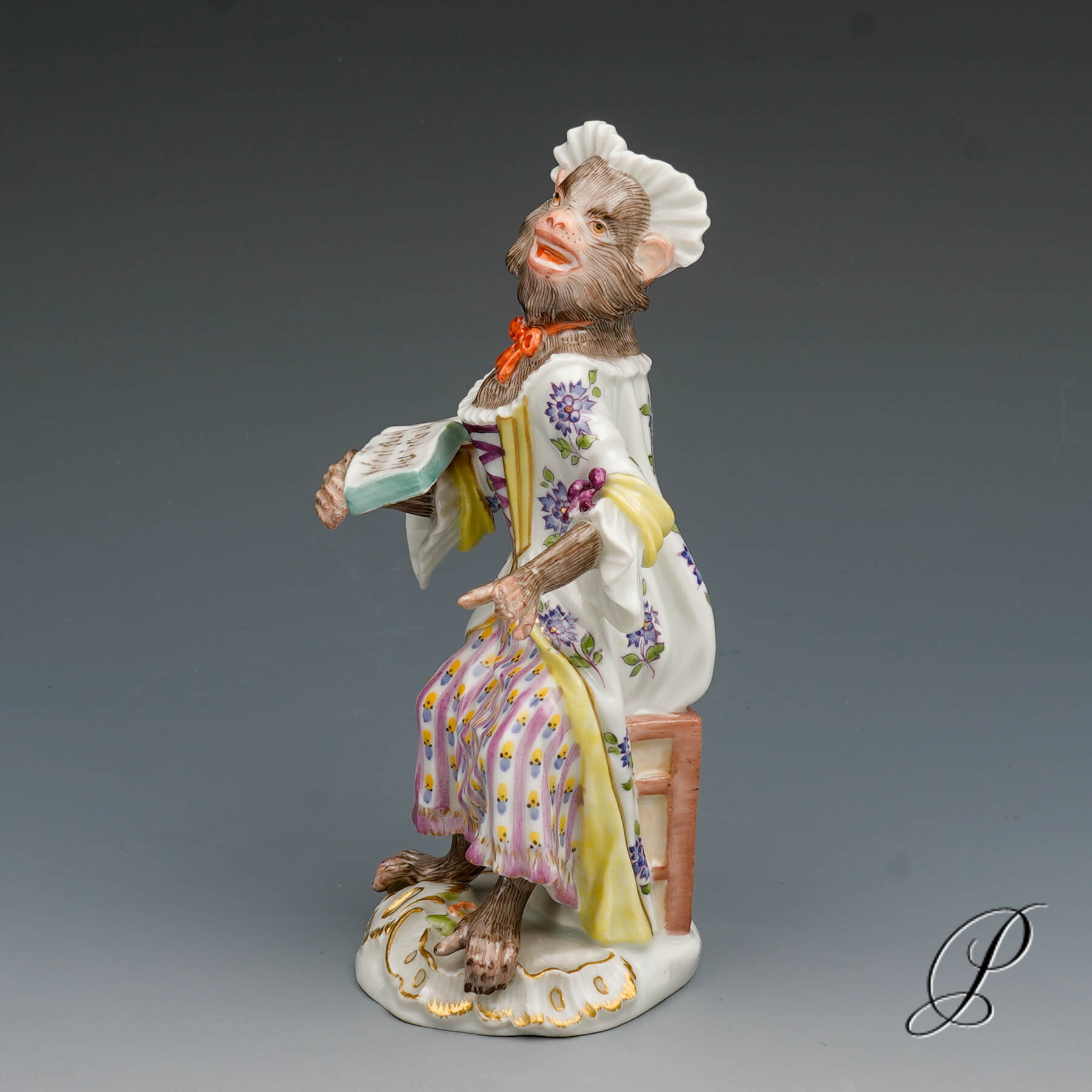 Figur Meissen 1.Wahl Sängerin aus der Affenkapelle – Bild 4