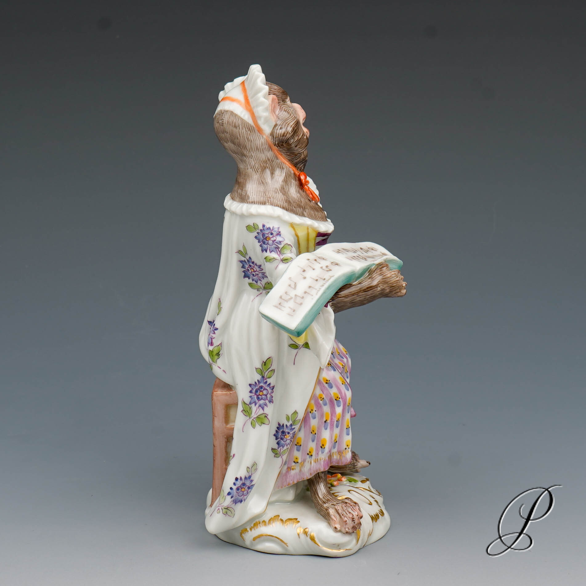 Figur Meissen 1.Wahl Sängerin aus der Affenkapelle – Bild 9