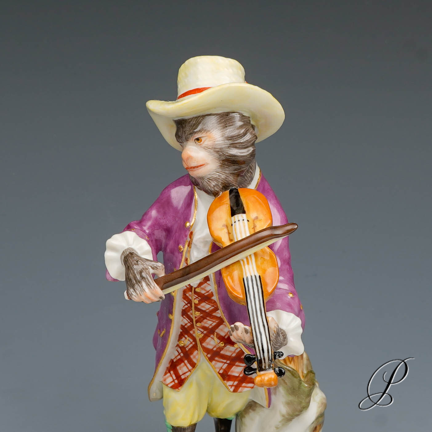 Figur Meissner Porzellan 1.Wahl aus der Affenkapelle der Geiger – Bild 4