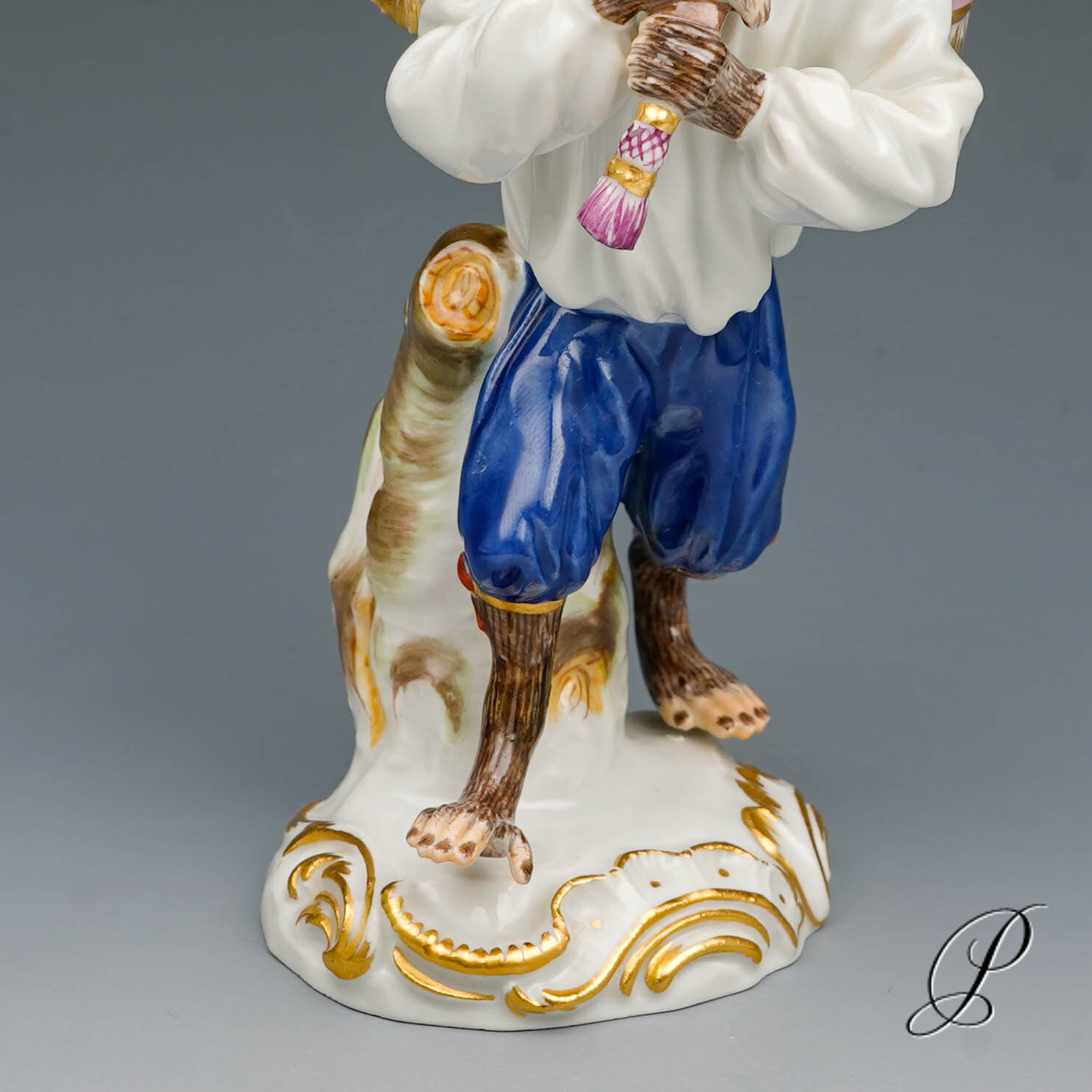 Figur Meissner Porzellan 1.Wahl - der Paukenträger aus der Affenkapelle – Bild 3