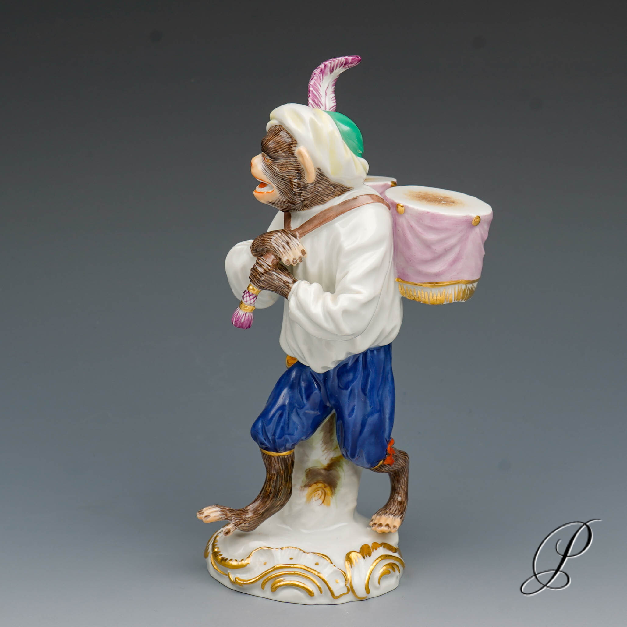 Figur Meissner Porzellan 1.Wahl - der Paukenträger aus der Affenkapelle – Bild 5