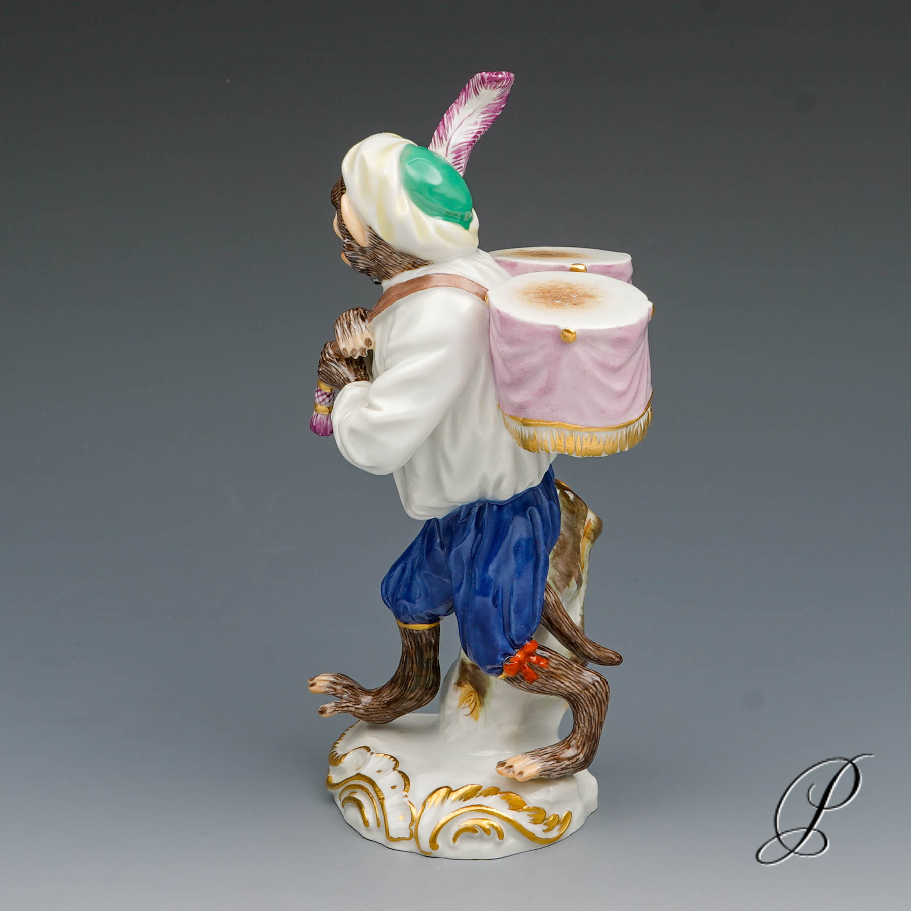Figur Meissner Porzellan 1.Wahl - der Paukenträger aus der Affenkapelle – Bild 6