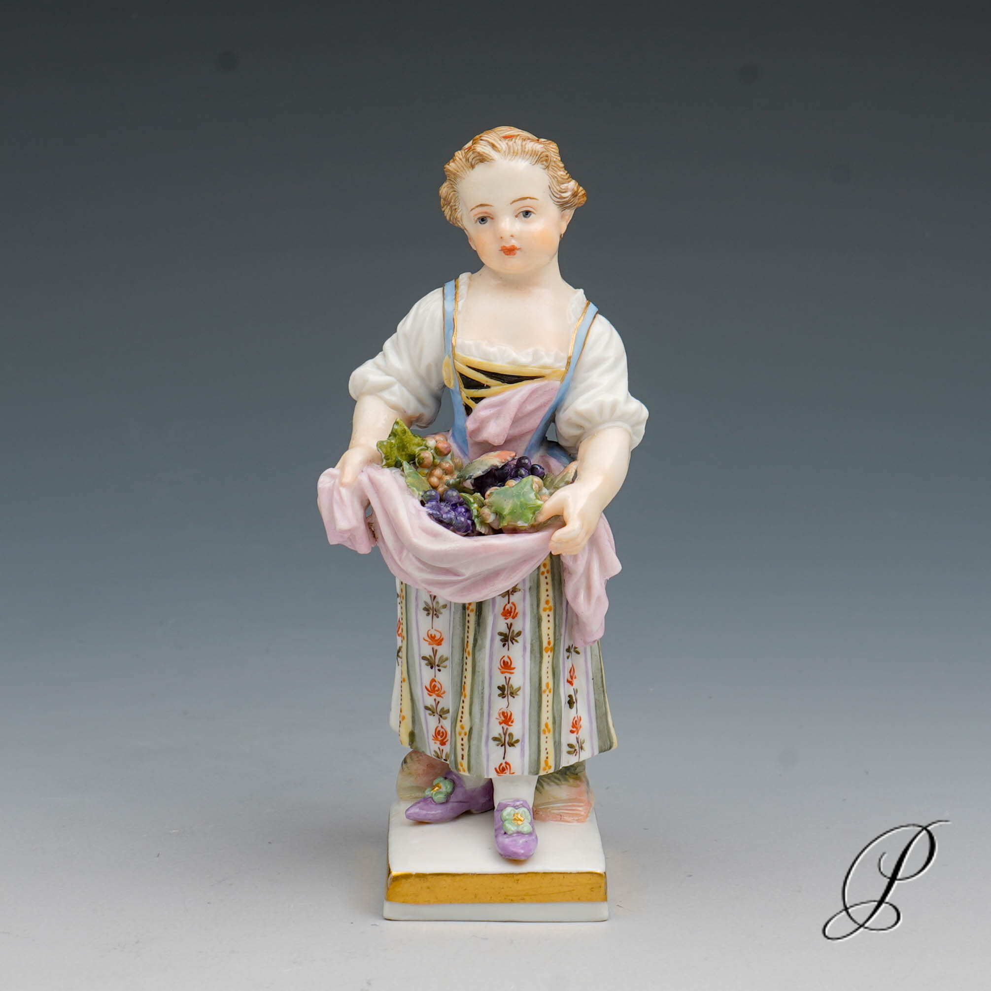 Meissen Figur Gärtnerkind Knaufzeit um 1860 Jhd. von Michel Victor Acier