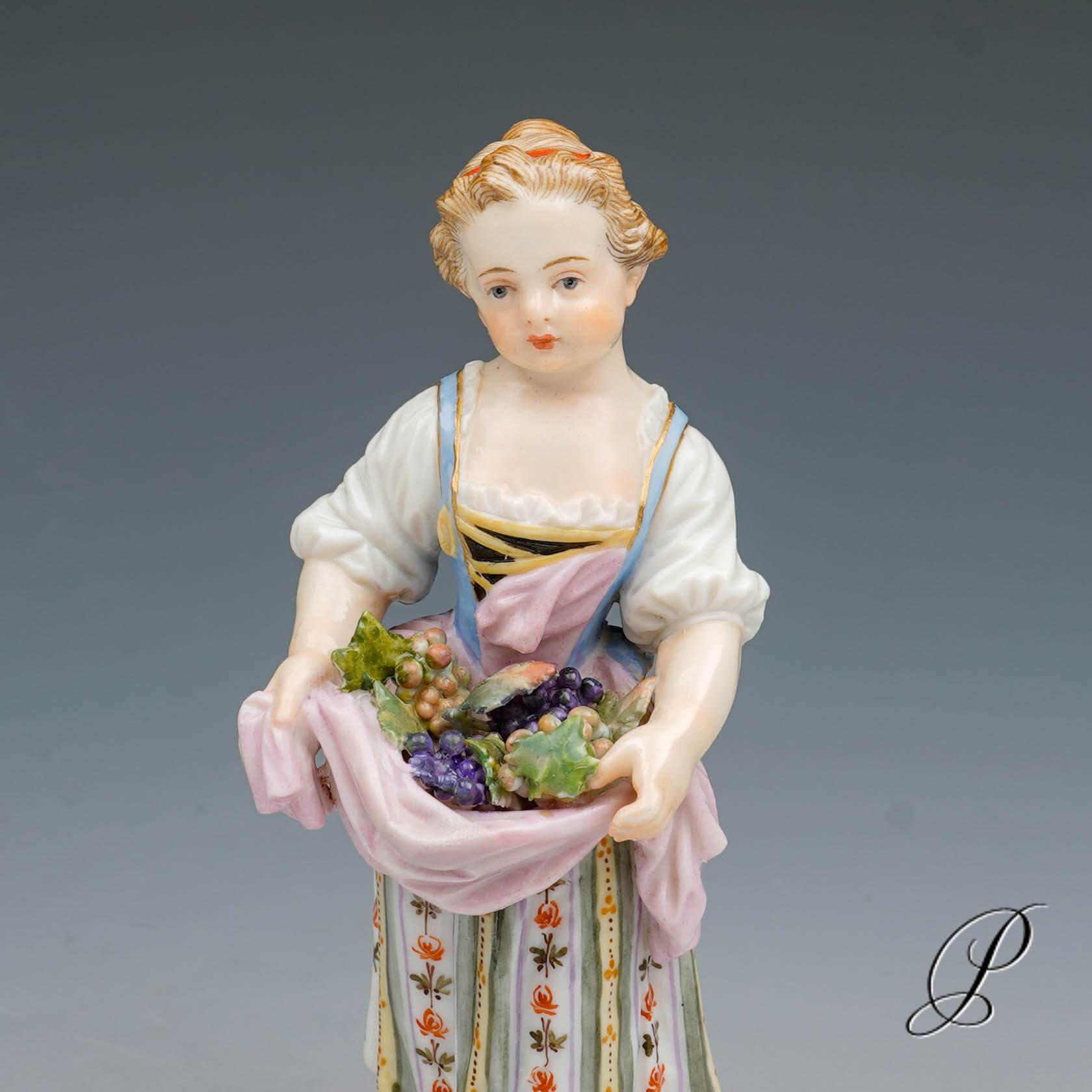 Meissen Figur Gärtnerkind Knaufzeit um 1860 Jhd. von Michel Victor Acier – Bild 2