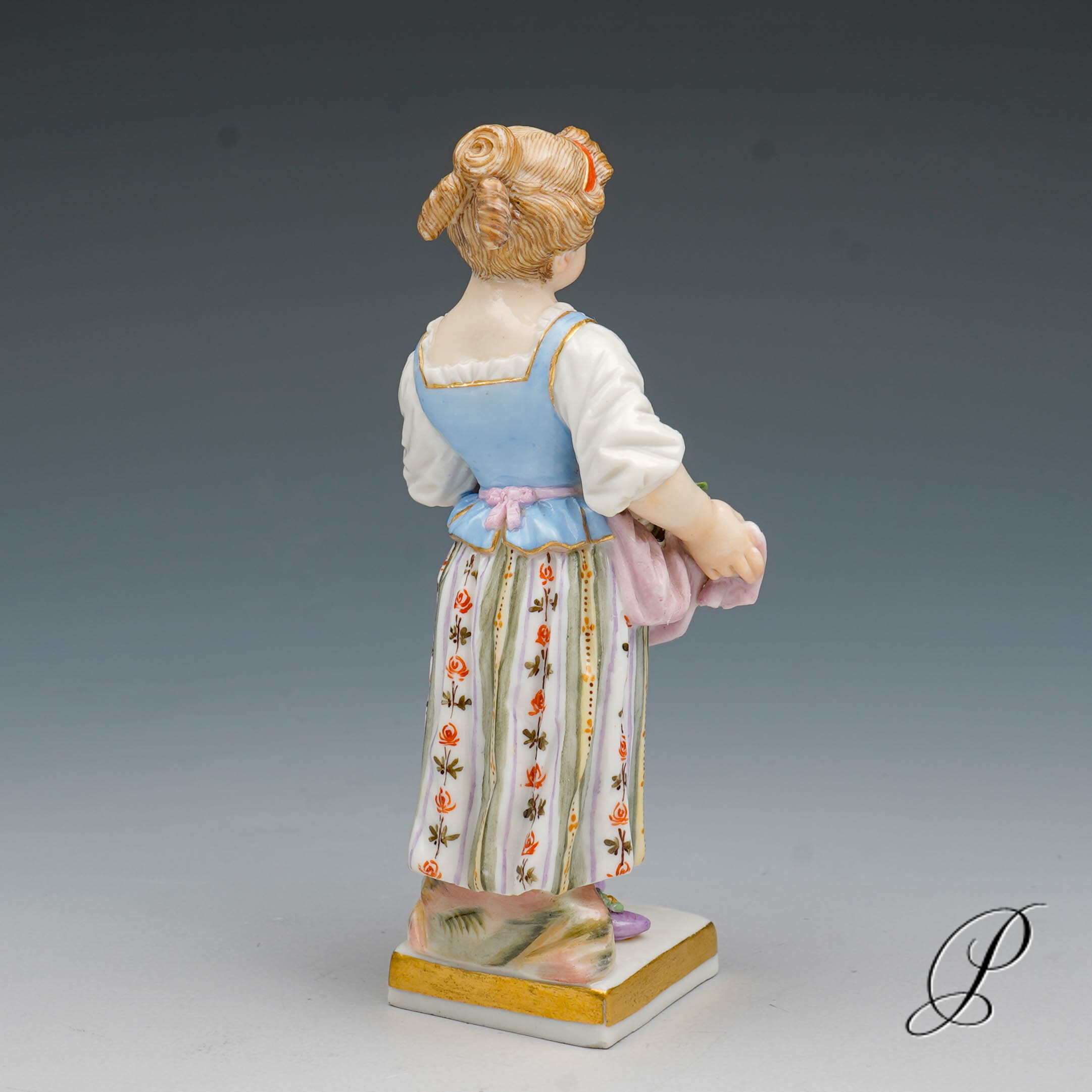 Meissen Figur Gärtnerkind Knaufzeit um 1860 Jhd. von Michel Victor Acier – Bild 6