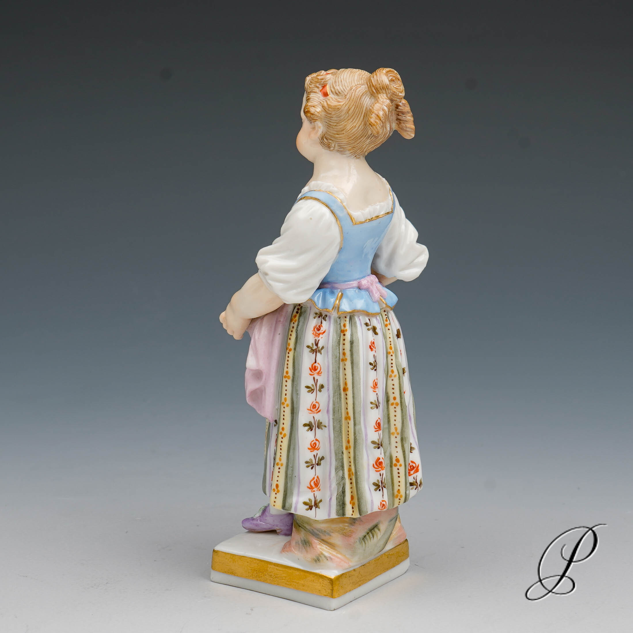 Meissen Figur Gärtnerkind Knaufzeit um 1860 Jhd. von Michel Victor Acier – Bild 8