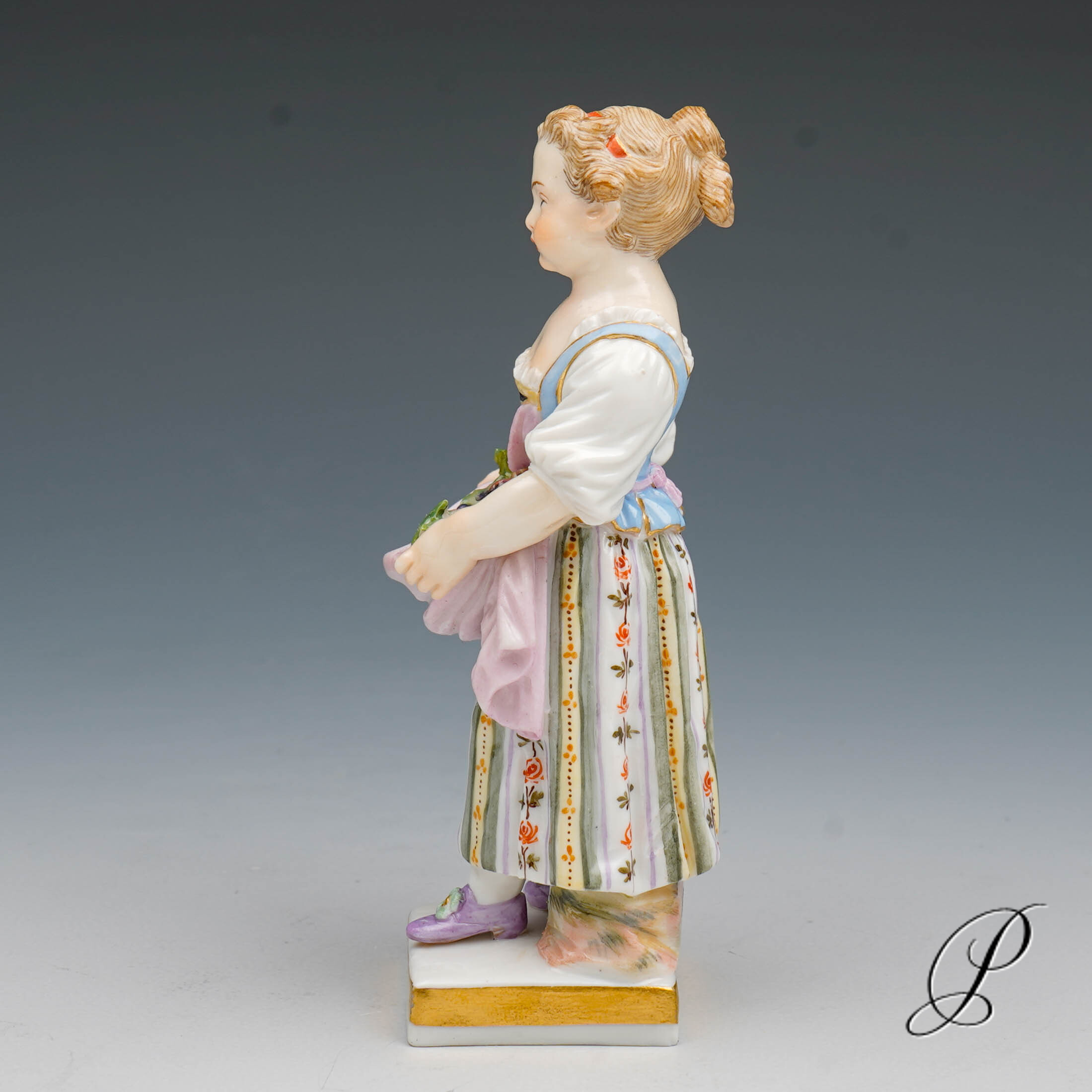 Meissen Figur Gärtnerkind Knaufzeit um 1860 Jhd. von Michel Victor Acier – Bild 9
