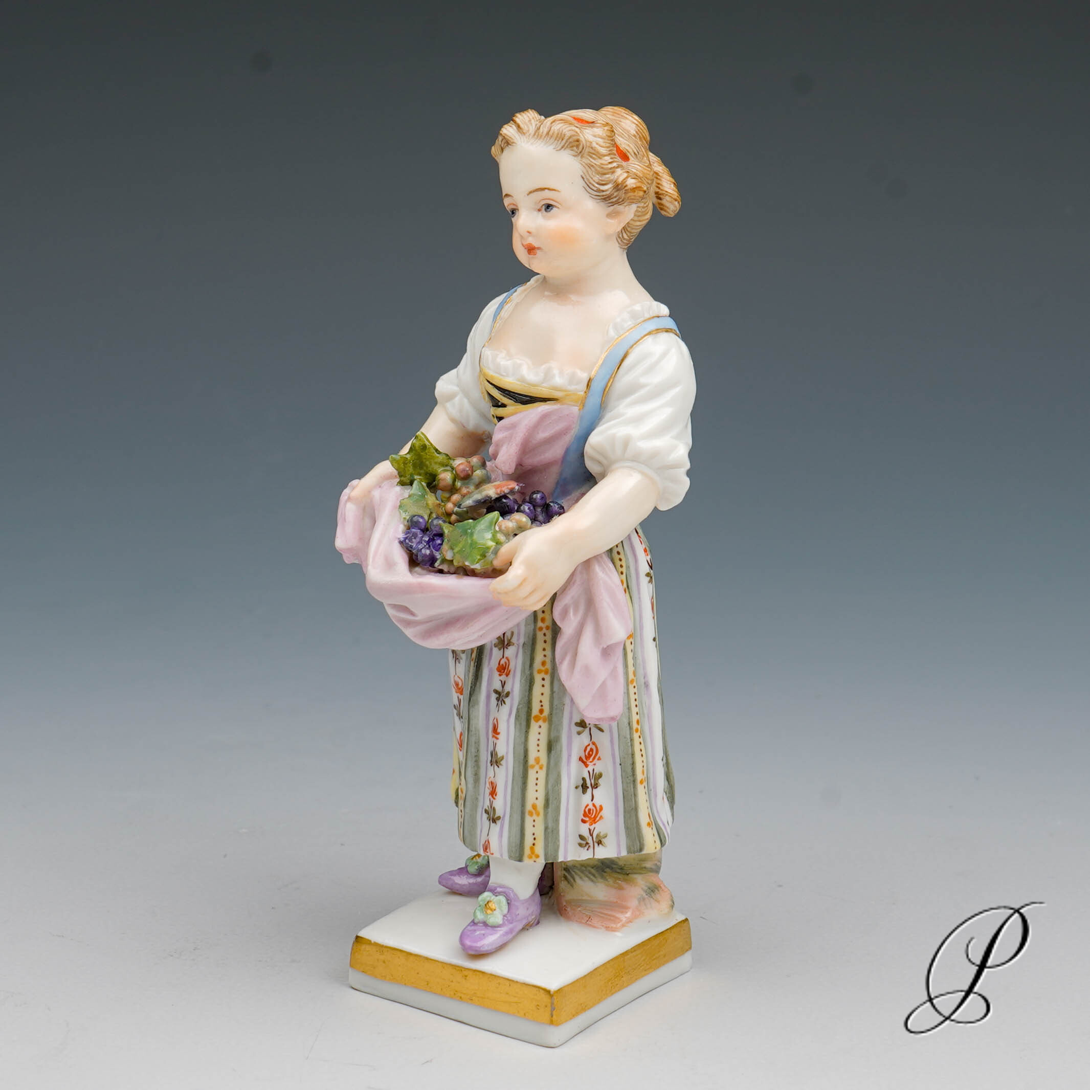 Meissen Figur Gärtnerkind Knaufzeit um 1860 Jhd. von Michel Victor Acier – Bild 10