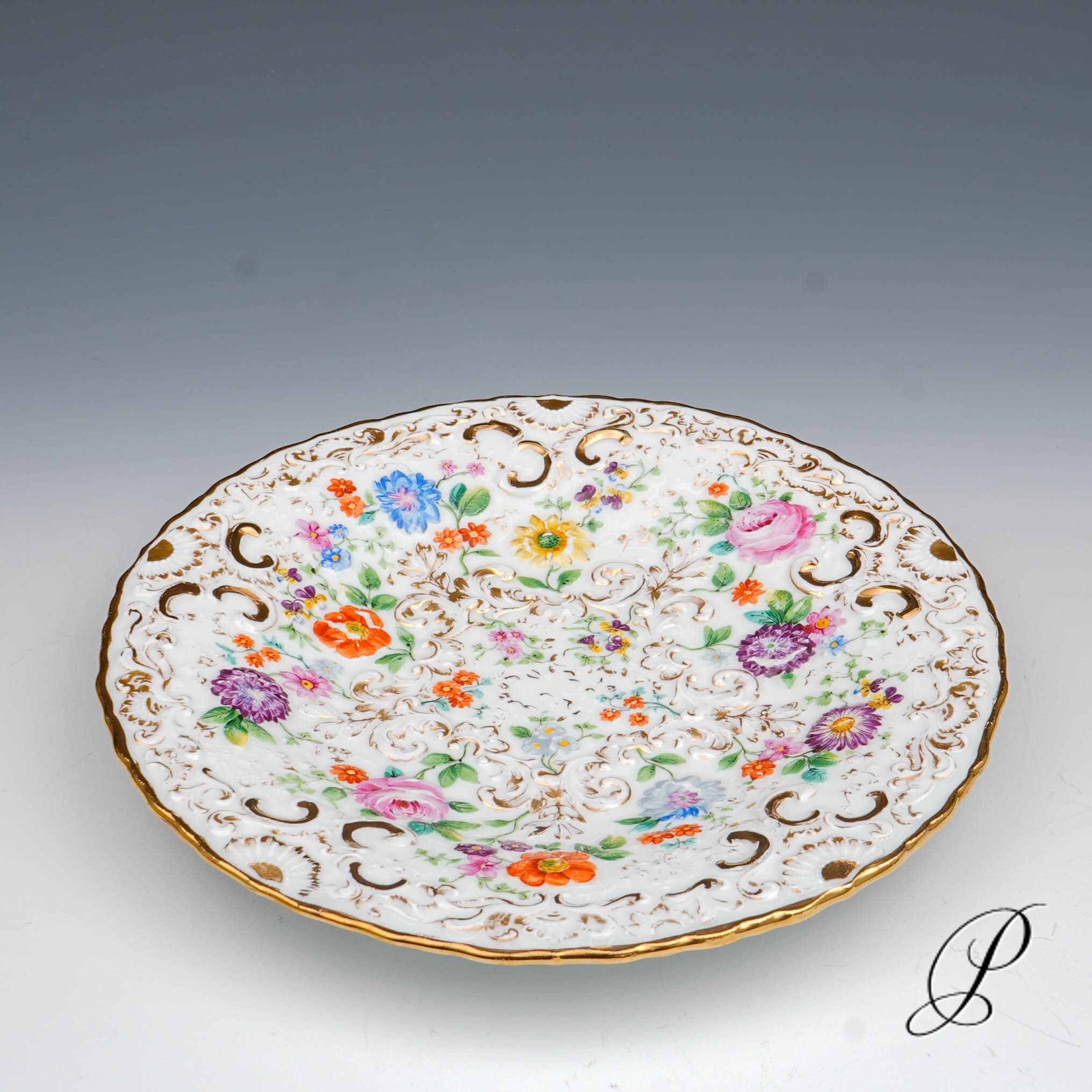 Prunkteller Meissen Antiquität - seltenes Motiv - um 1820 Jhd. – Bild 2