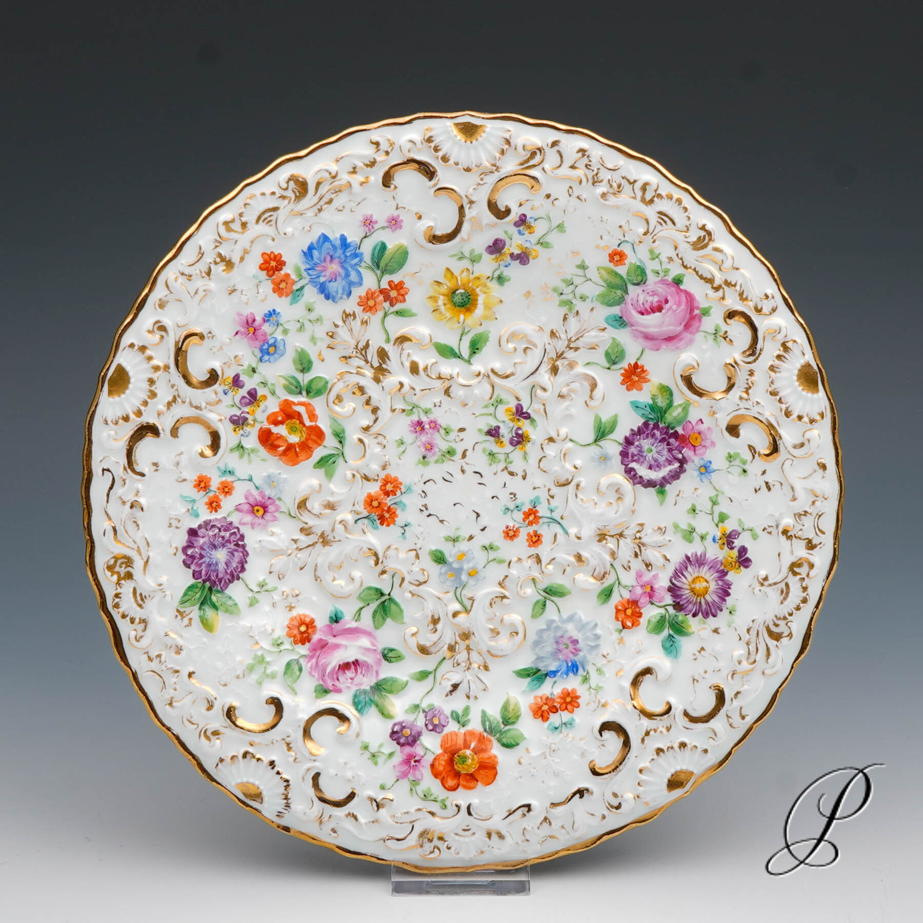 Prunkteller Meissen Antiquität - seltenes Motiv - um 1820 Jhd.