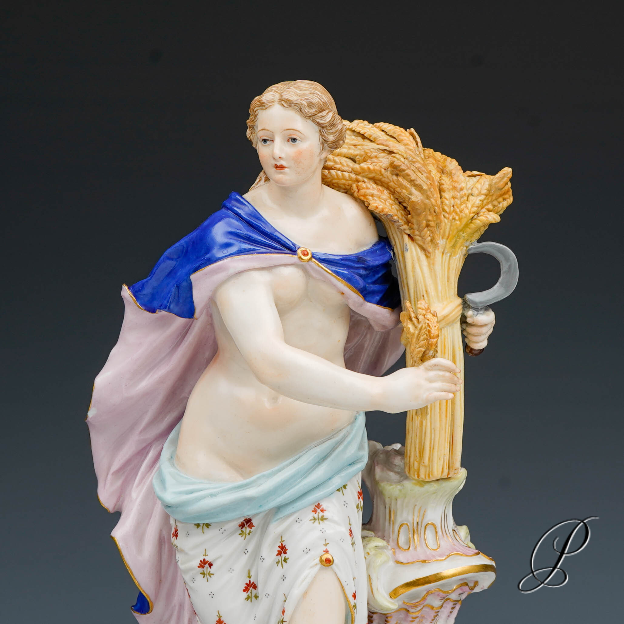 große Figur Meissen 1.Wahl Knaufzeit um 1890 " Allegorie der Sommer " von Elias Meyer – Bild 3