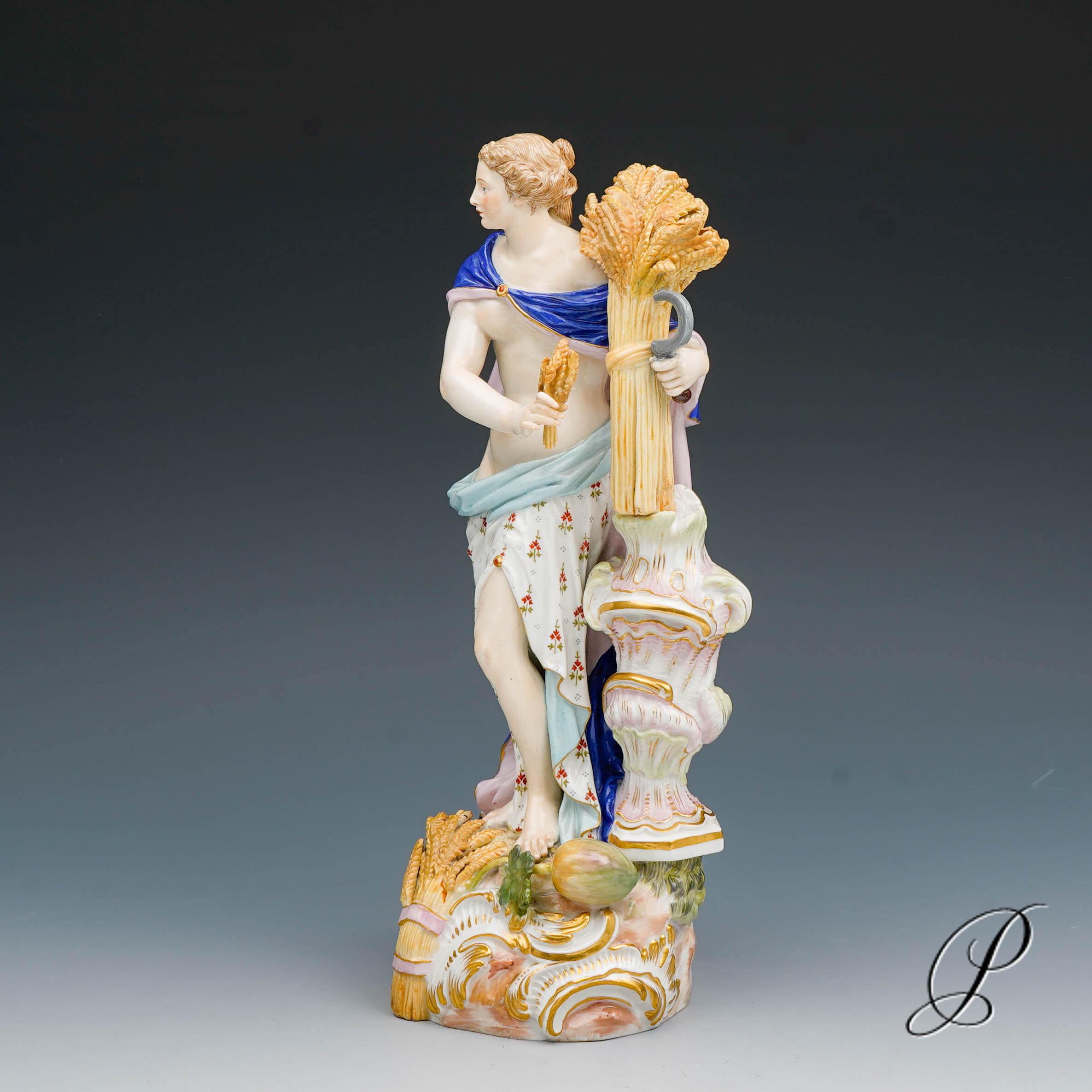 große Figur Meissen 1.Wahl Knaufzeit um 1890 " Allegorie der Sommer " von Elias Meyer – Bild 4
