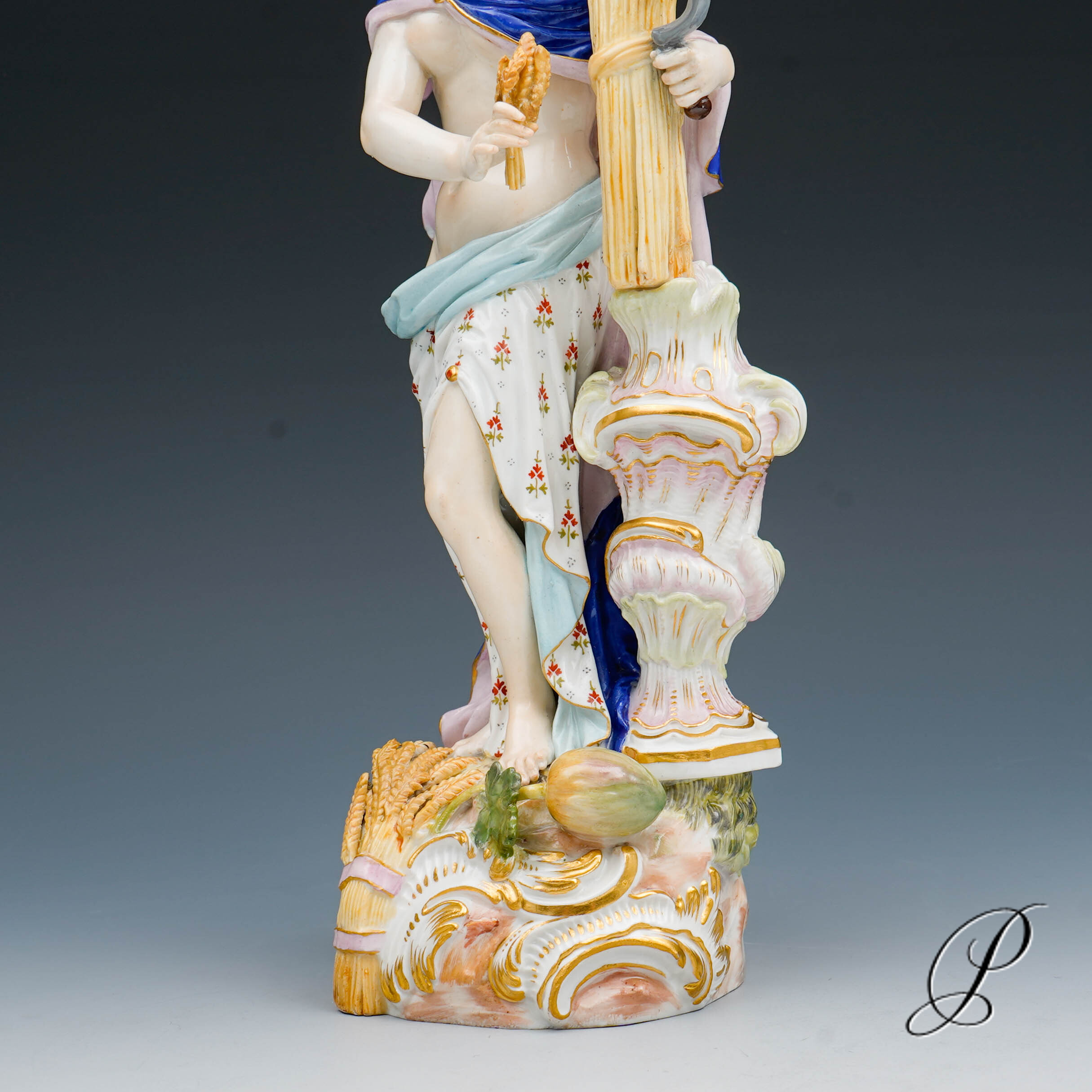 große Figur Meissen 1.Wahl Knaufzeit um 1890 " Allegorie der Sommer " von Elias Meyer – Bild 6