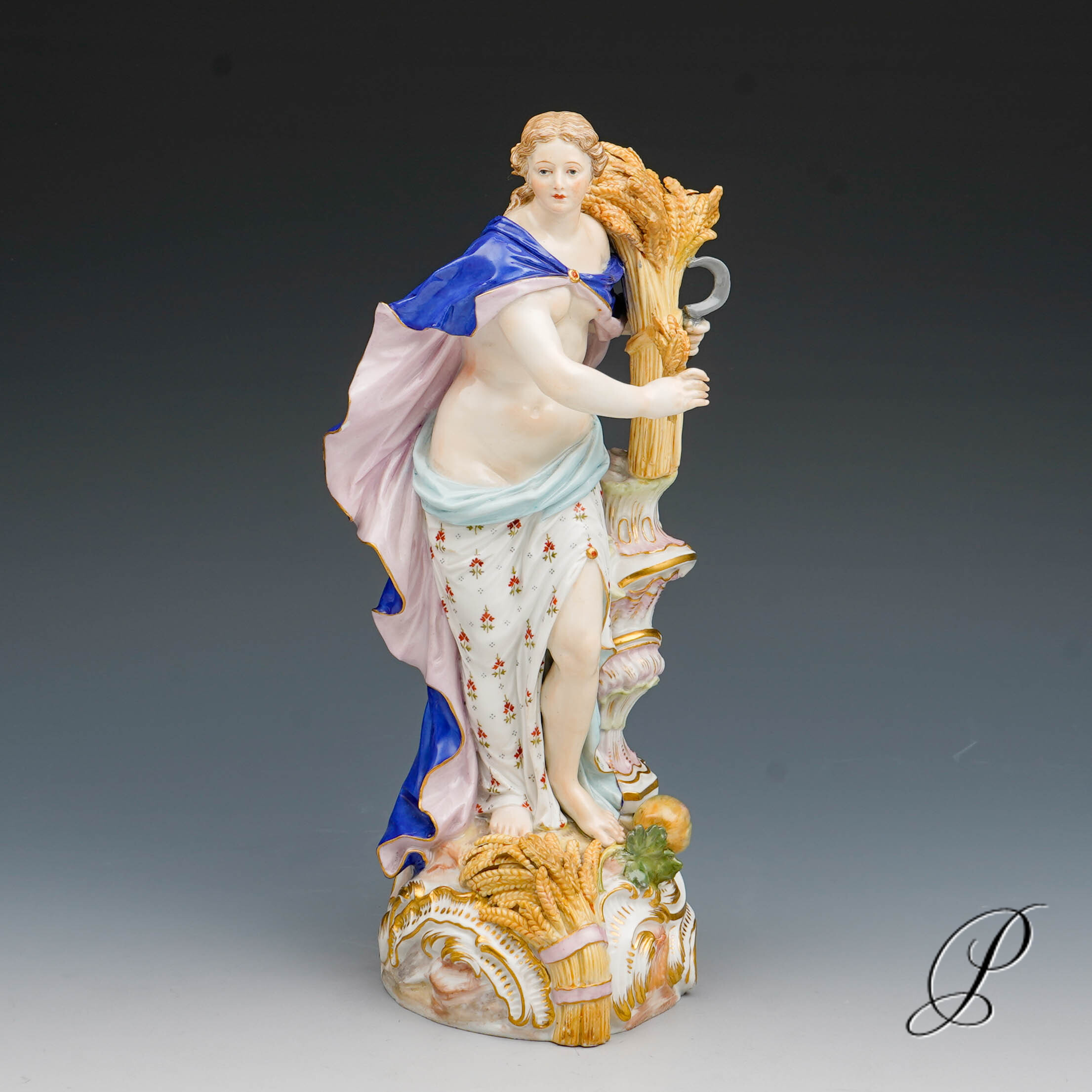große Figur Meissen 1.Wahl Knaufzeit um 1890 " Allegorie der Sommer " von Elias Meyer – Bild 13