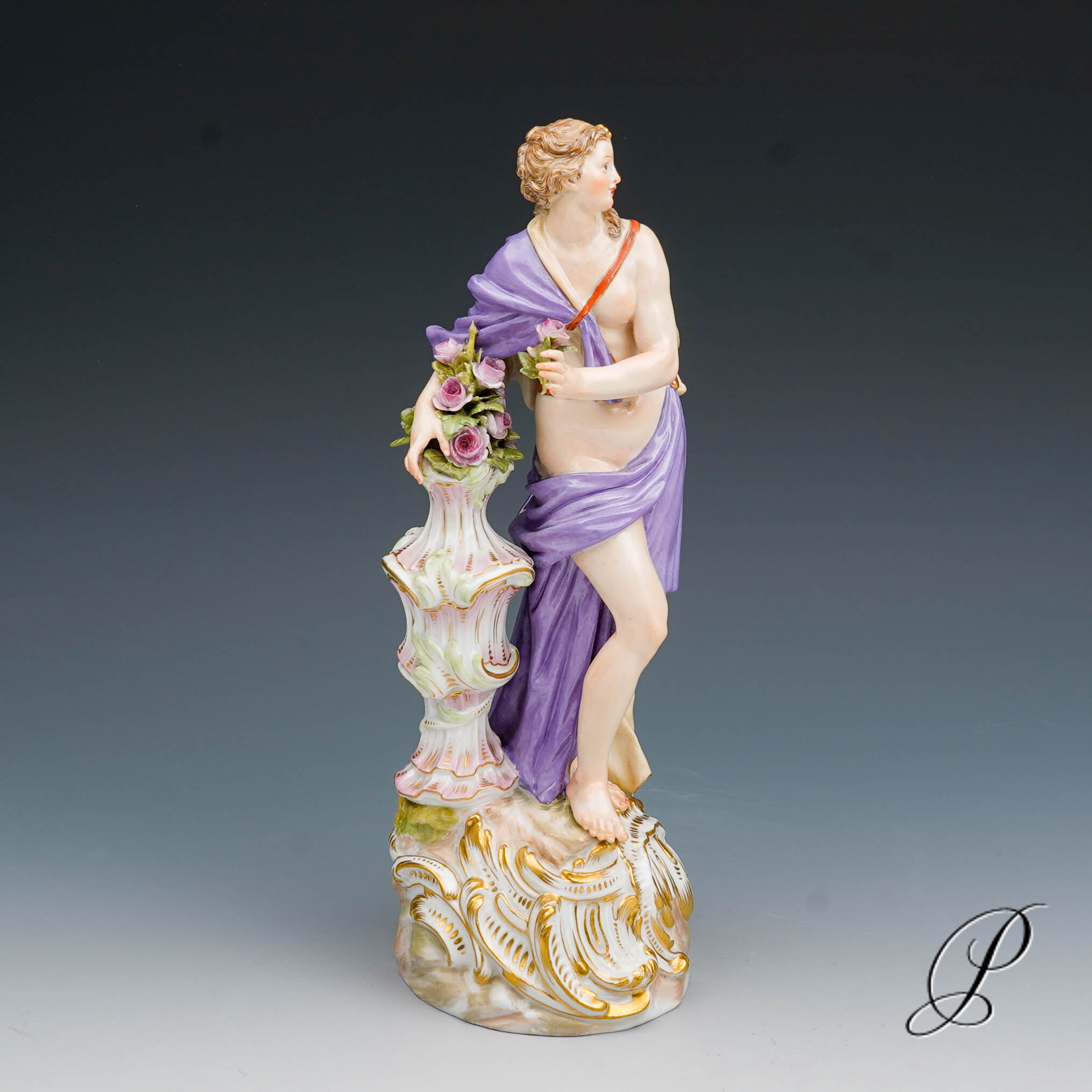 große Figur Meissen 1.Wahl Knaufzeit um 1890 " Allegorie der Frühling " von Elias Meyer – Bild 2