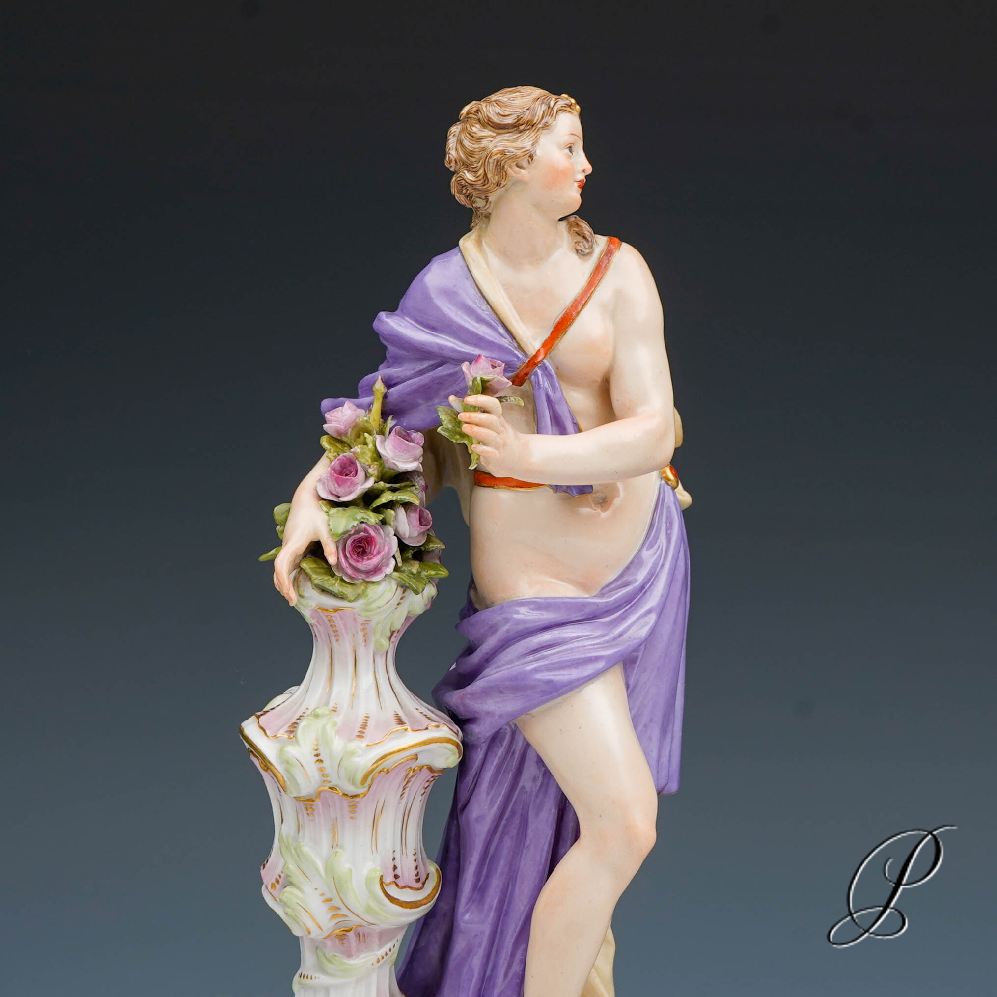 große Figur Meissen 1.Wahl Knaufzeit um 1890 " Allegorie der Frühling " von Elias Meyer – Bild 3