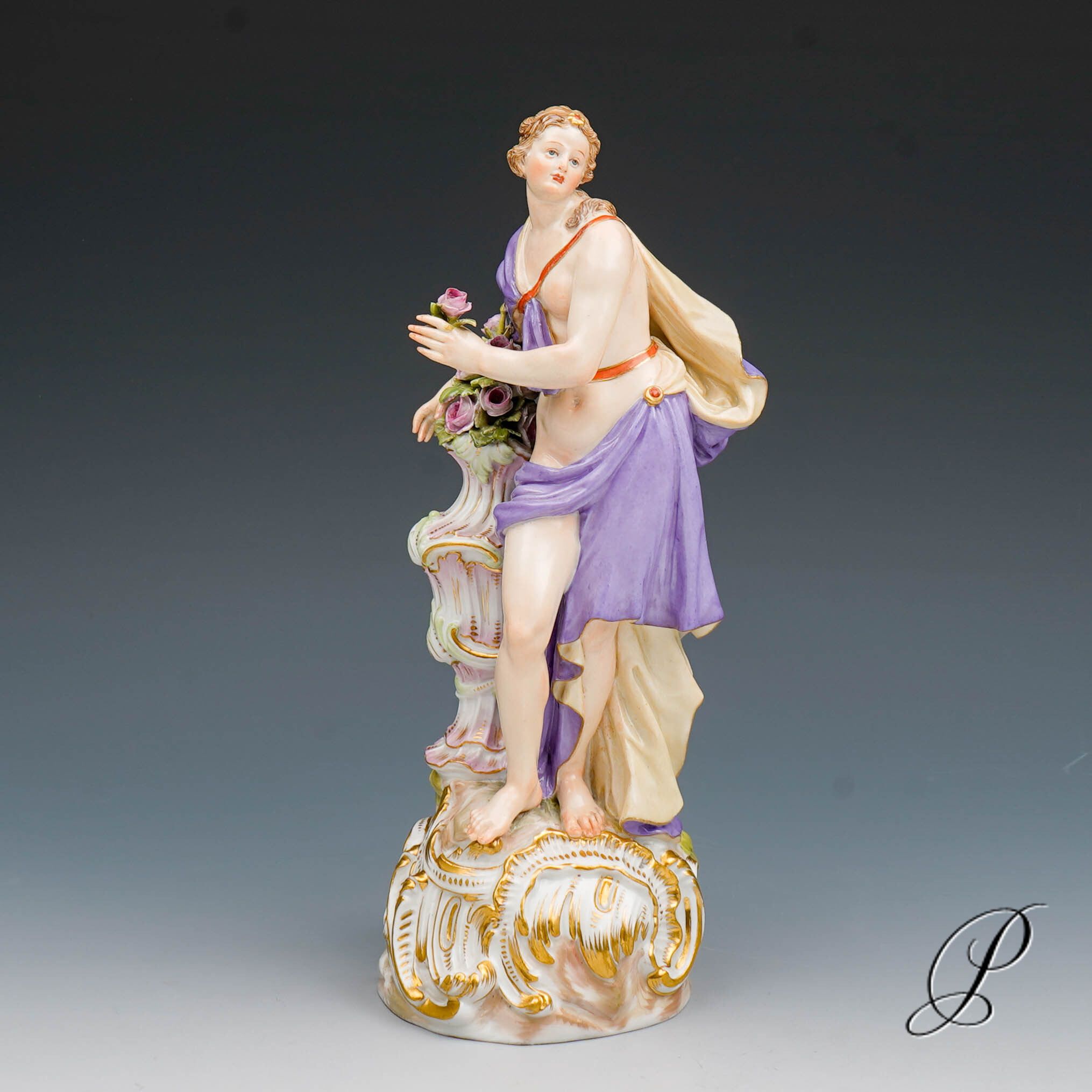 große Figur Meissen 1.Wahl Knaufzeit um 1890 " Allegorie der Frühling " von Elias Meyer