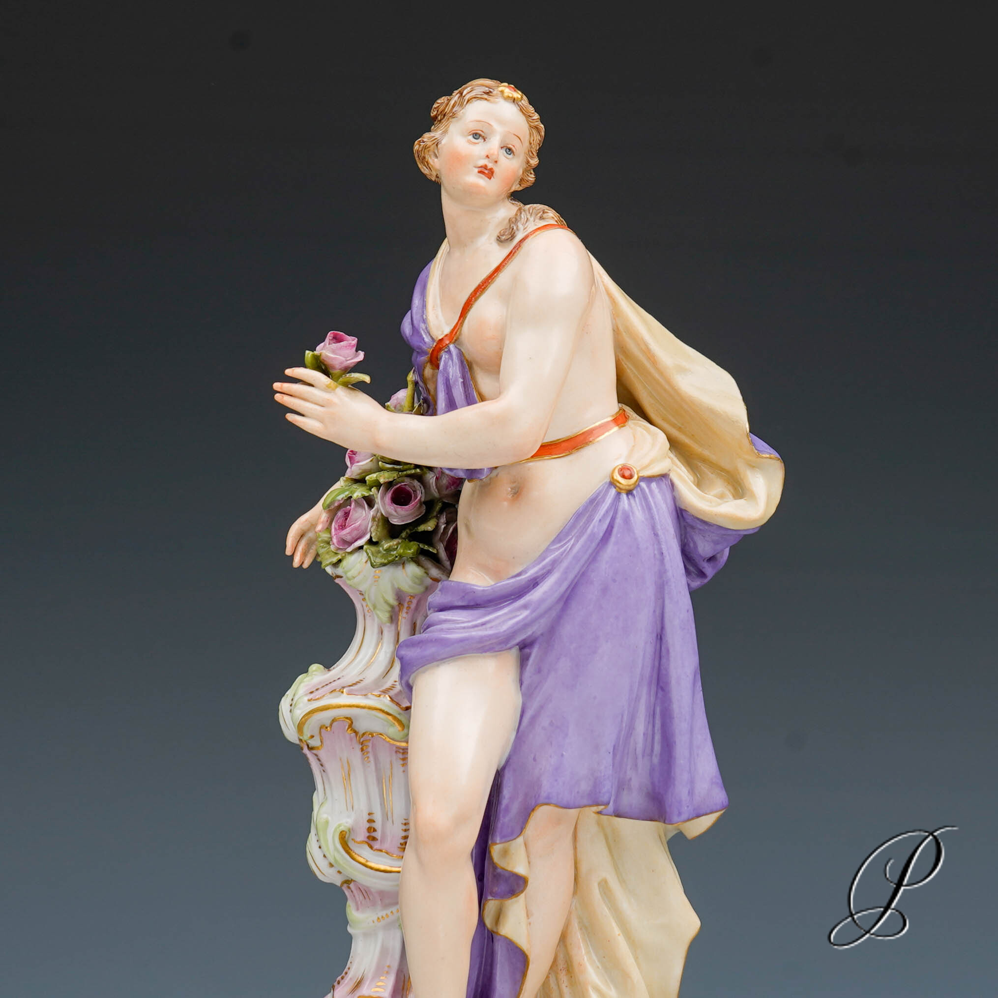 große Figur Meissen 1.Wahl Knaufzeit um 1890 " Allegorie der Frühling " von Elias Meyer – Bild 4