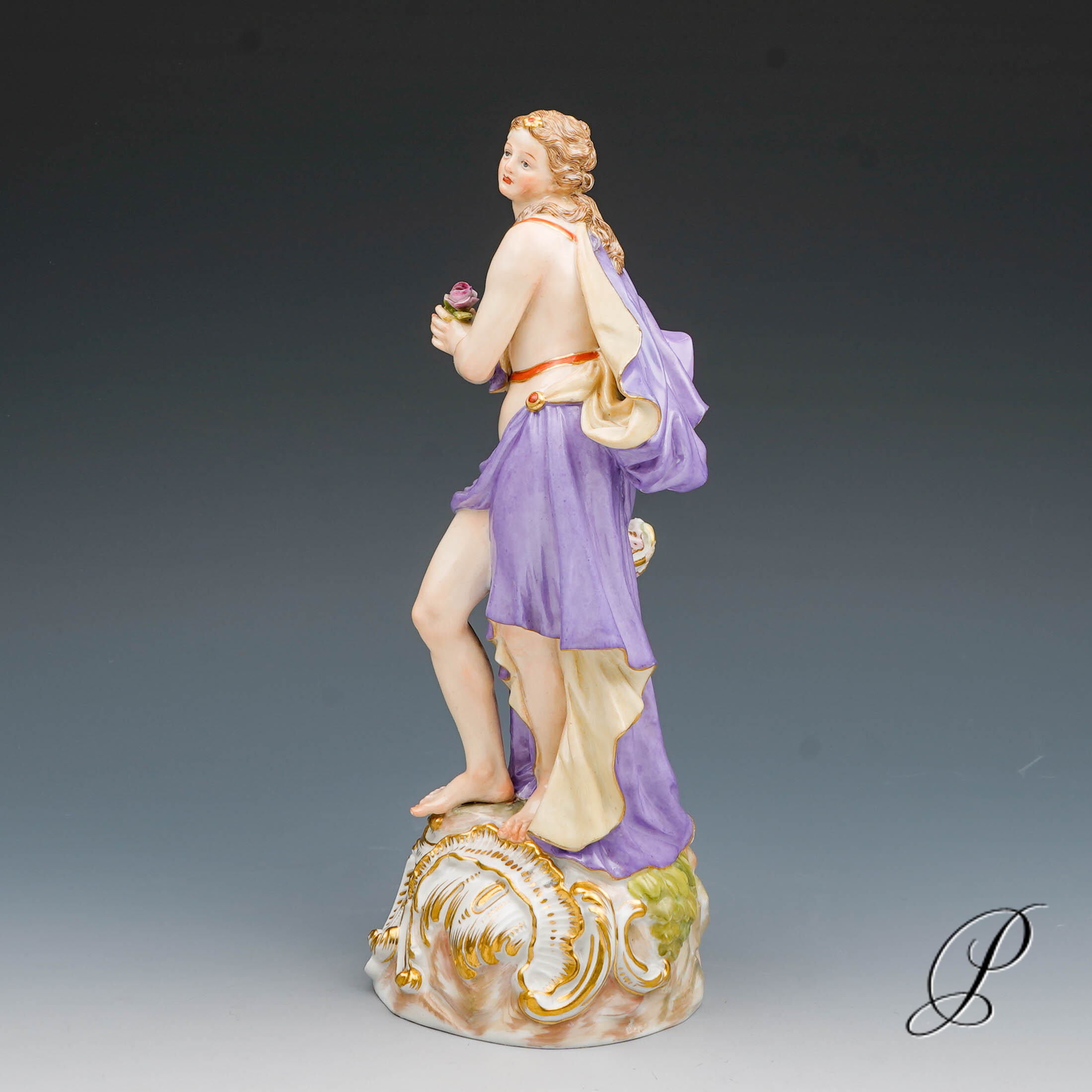 große Figur Meissen 1.Wahl Knaufzeit um 1890 " Allegorie der Frühling " von Elias Meyer – Bild 6