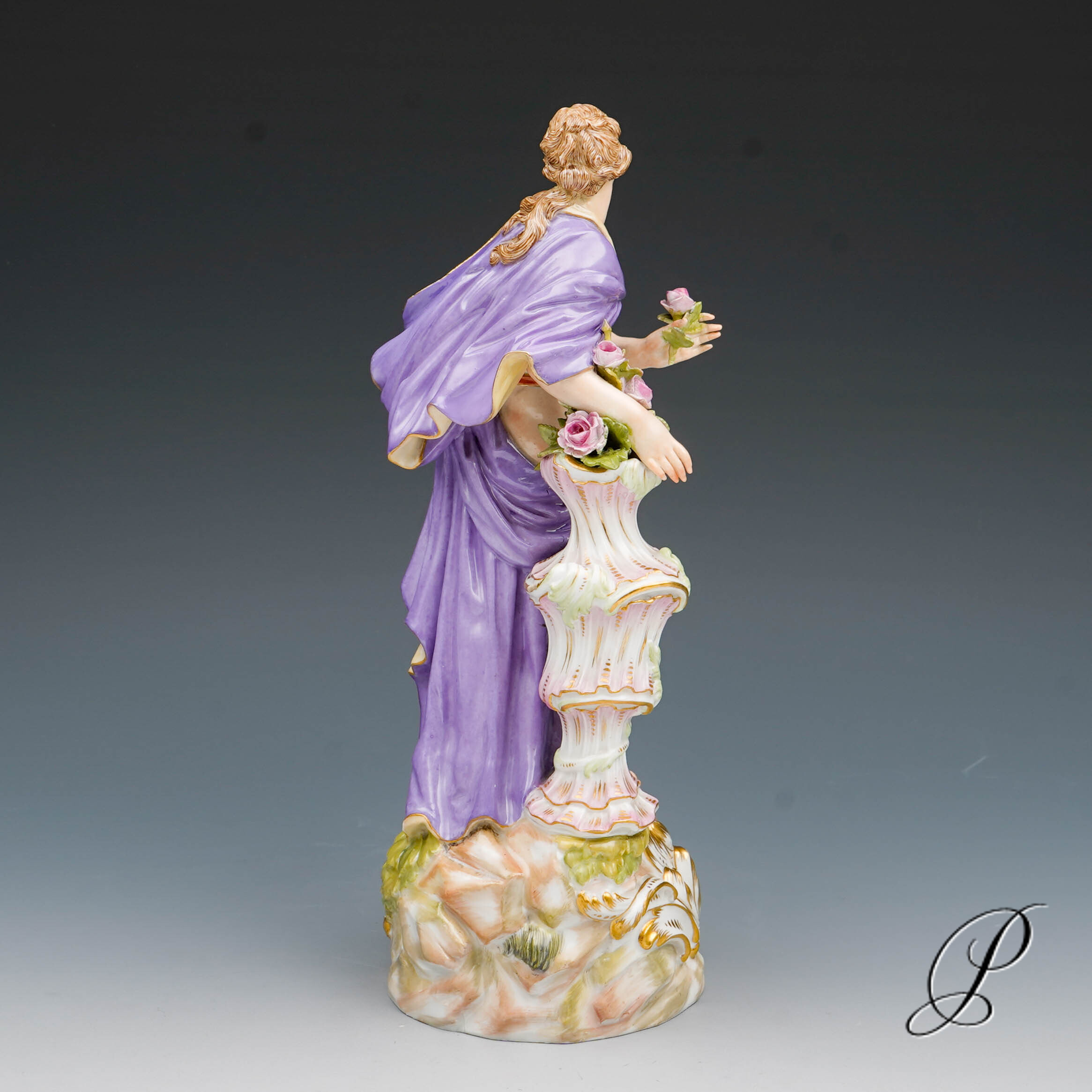 große Figur Meissen 1.Wahl Knaufzeit um 1890 " Allegorie der Frühling " von Elias Meyer – Bild 8