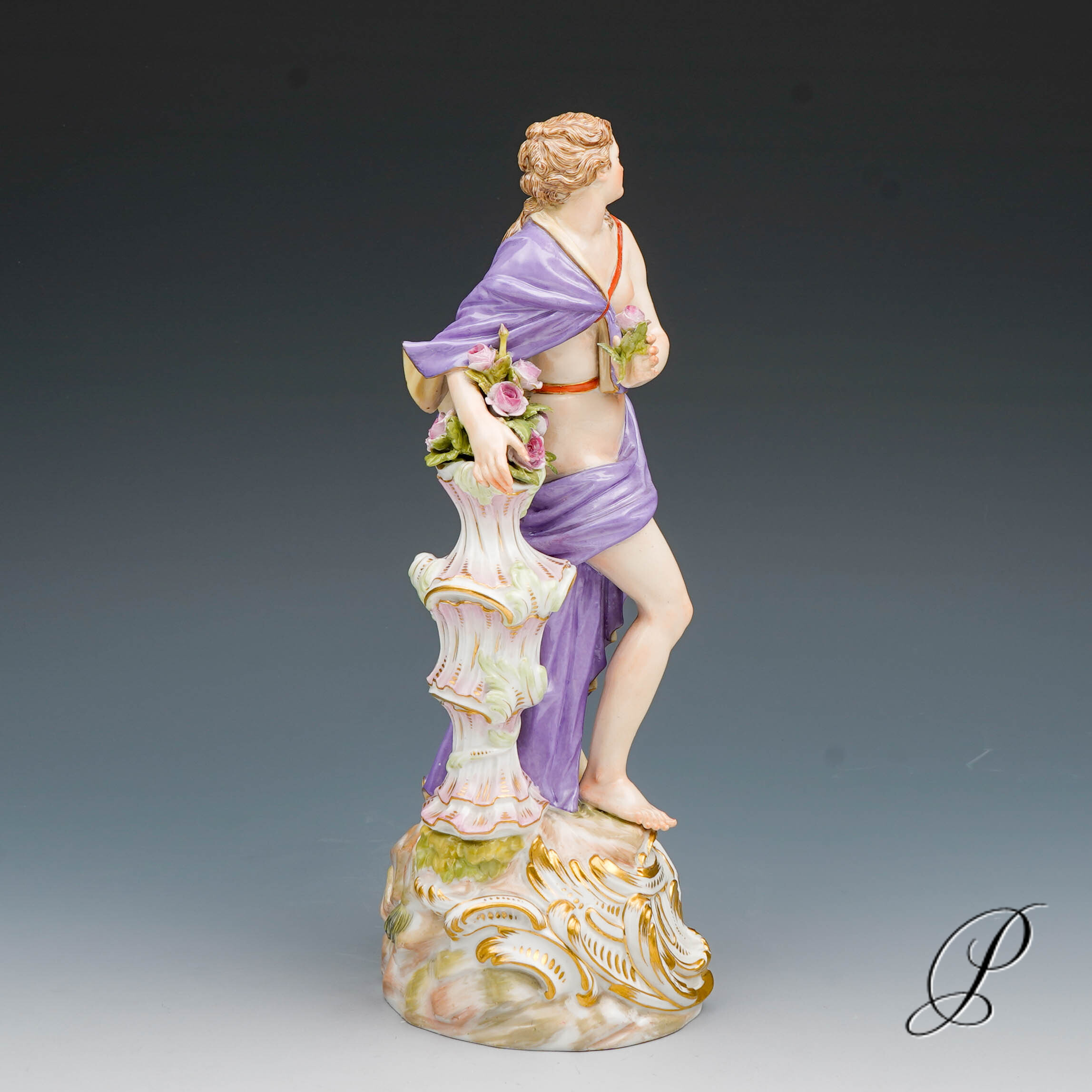 große Figur Meissen 1.Wahl Knaufzeit um 1890 " Allegorie der Frühling " von Elias Meyer – Bild 9