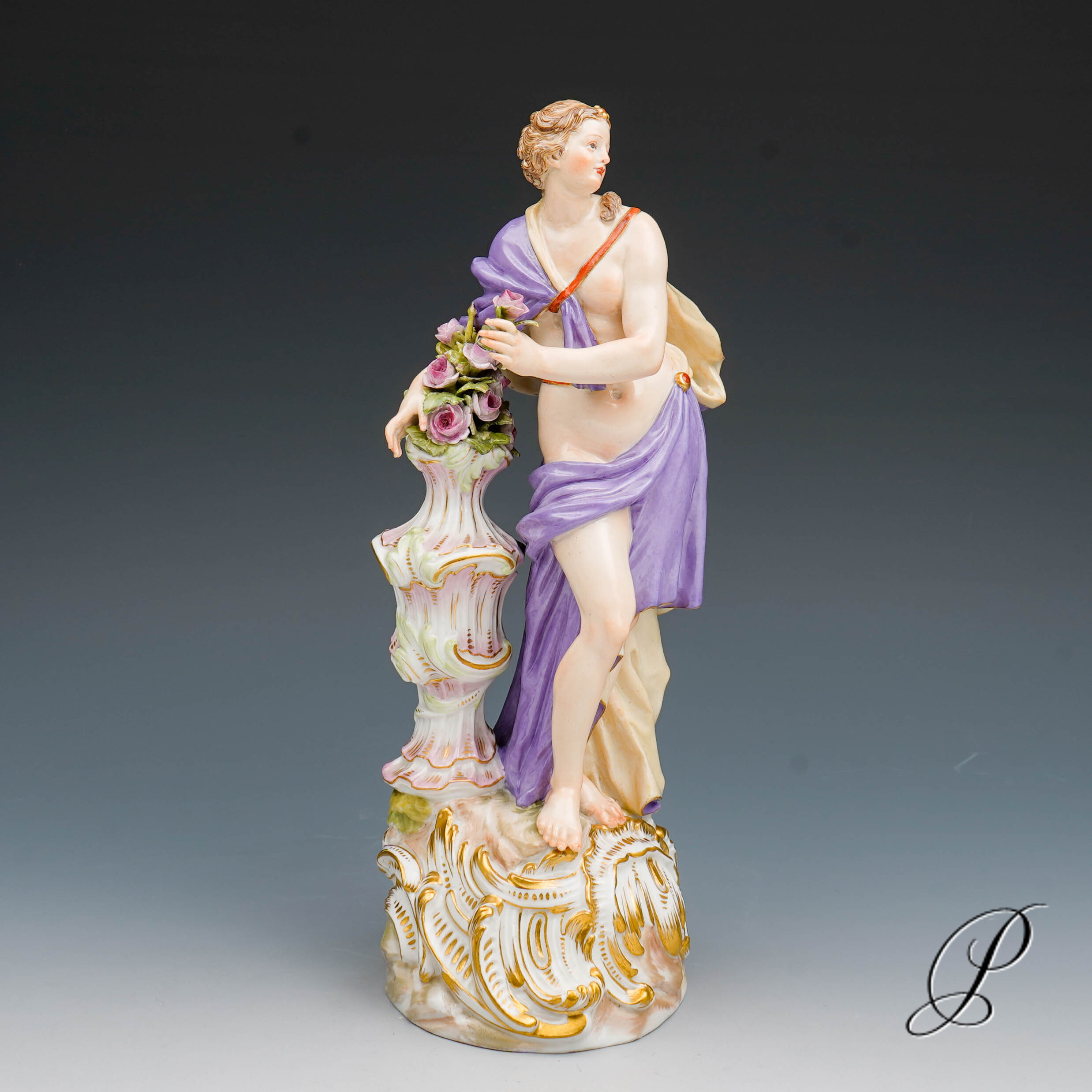 große Figur Meissen 1.Wahl Knaufzeit um 1890 " Allegorie der Frühling " von Elias Meyer – Bild 11