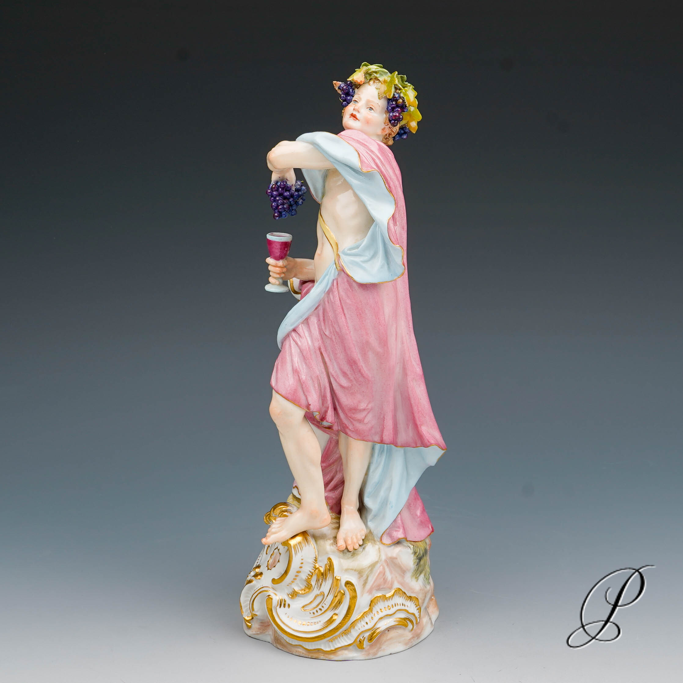 große Figur Meissen 1.Wahl Knaufzeit um 1890 " Allegorie der Herbst " von Elias Meyer – Bild 4