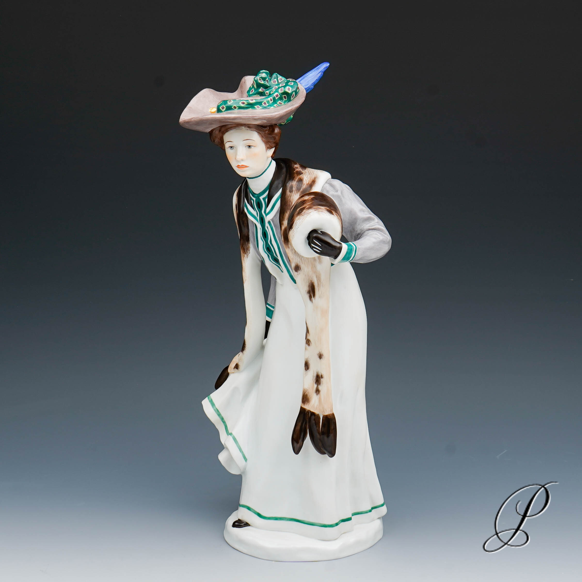 seltene Meissen Jugendstilfigur " Dame mit Muff" von Konrad Hentschel – Bild 5