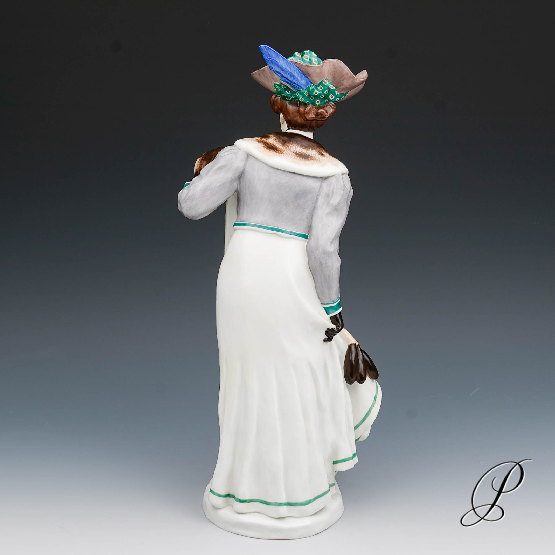 seltene Meissen Jugendstilfigur " Dame mit Muff" von Konrad Hentschel – Bild 8
