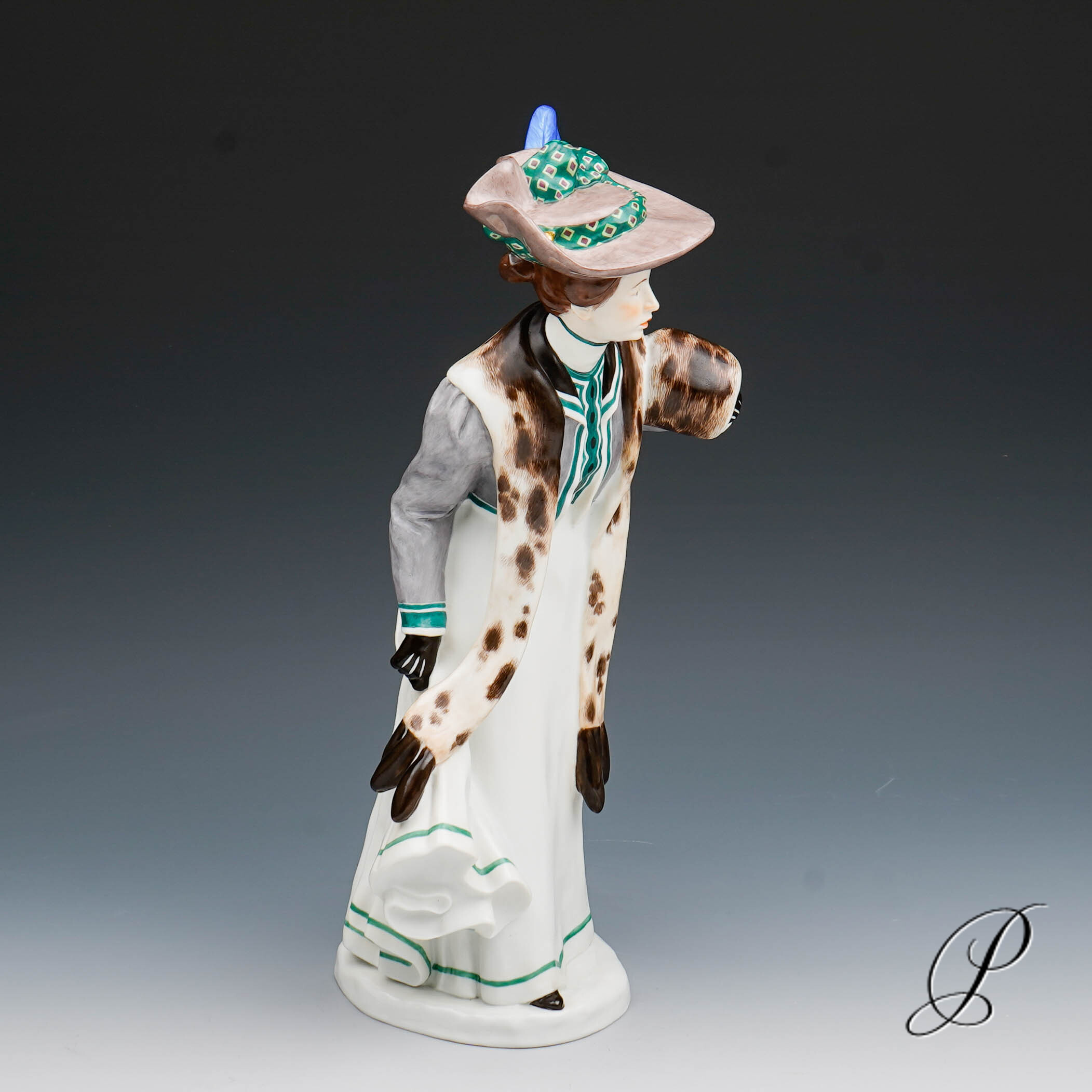 seltene Meissen Jugendstilfigur " Dame mit Muff" von Konrad Hentschel – Bild 11