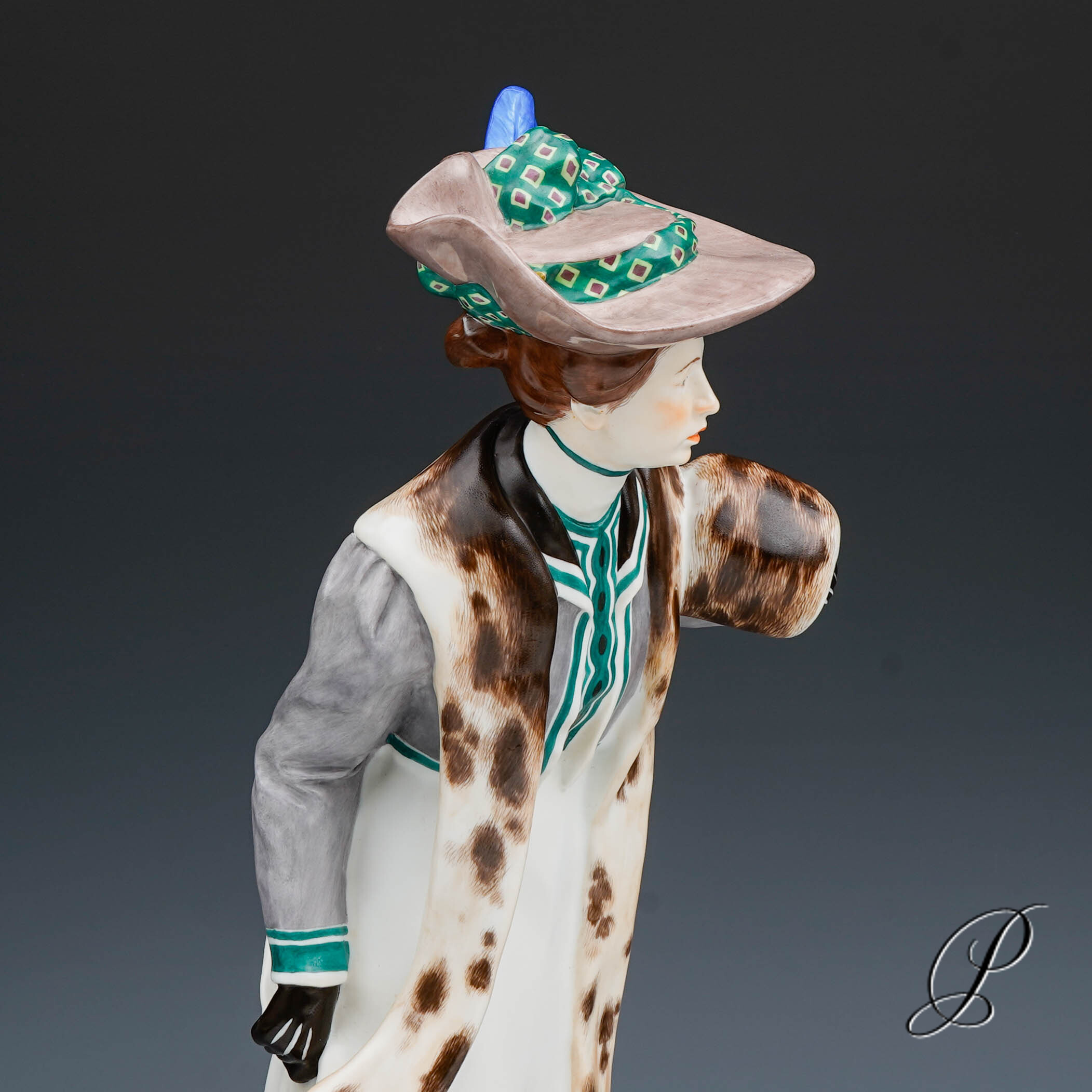 seltene Meissen Jugendstilfigur " Dame mit Muff" von Konrad Hentschel – Bild 13