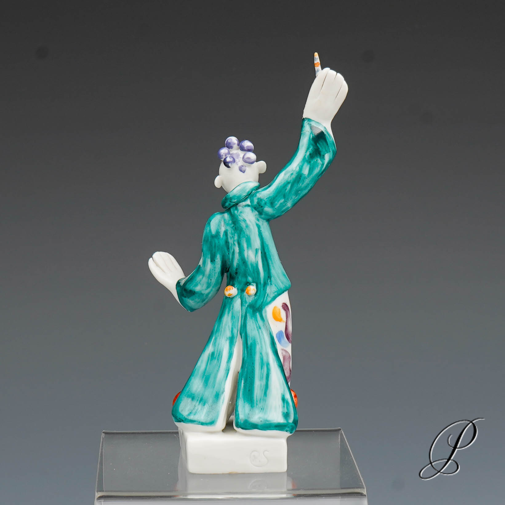 Figur Meissen 1.Wahl Clown als Dirigent aus der Clownkapelle von Peter Strang – Bild 5