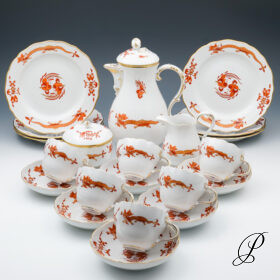 Kaffeeservice Meissen 1.Wahl  Reicher Drache rot