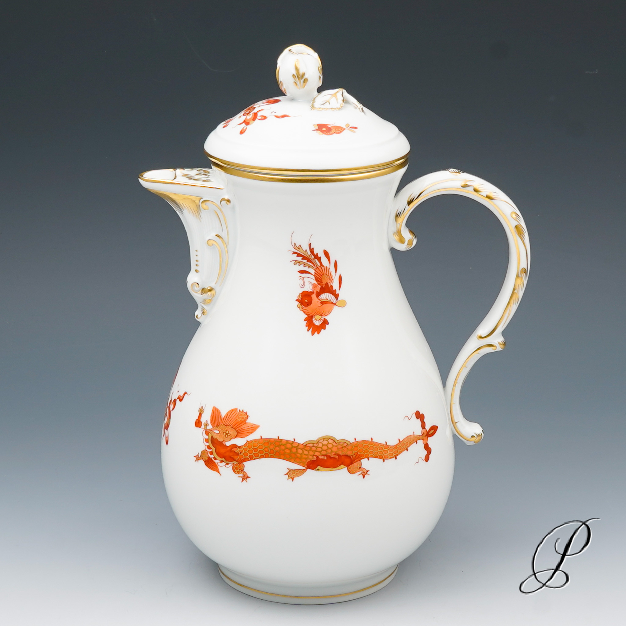 Kaffeeservice Meissen 1.Wahl Reicher Drache rot – Bild 2