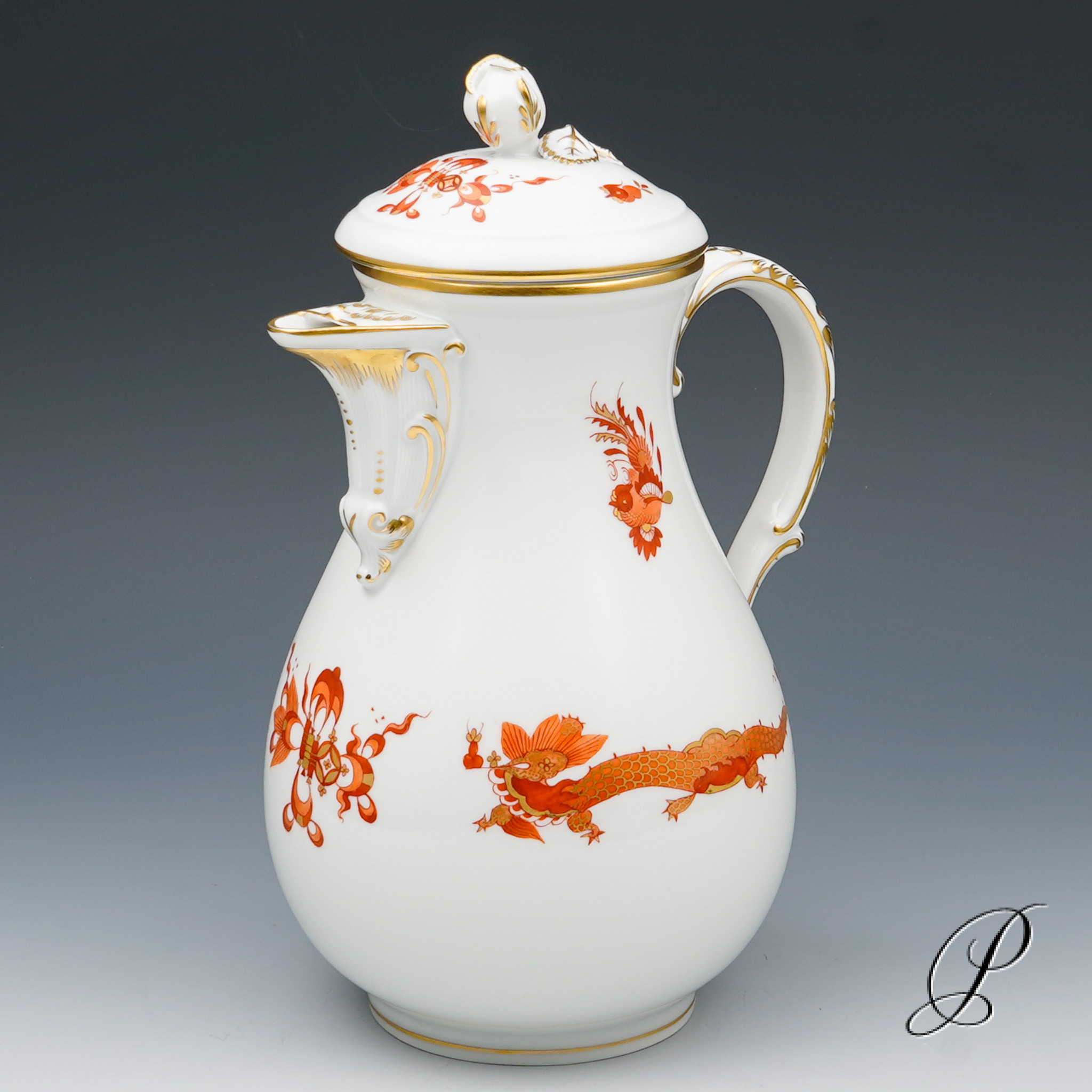 Kaffeeservice Meissen 1.Wahl Reicher Drache rot – Bild 3